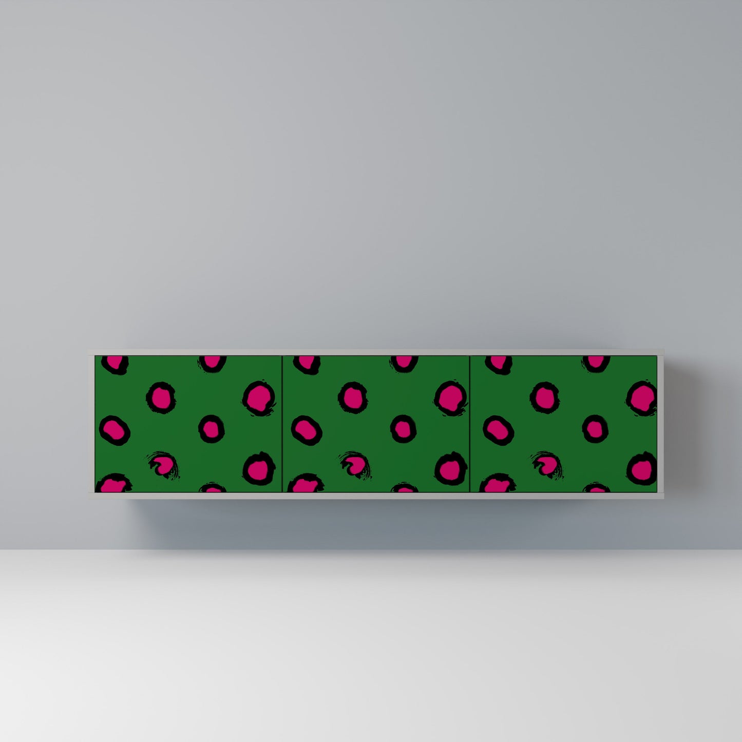 FUNKY SPOTS 3-Door TV Stand in Grey Finish