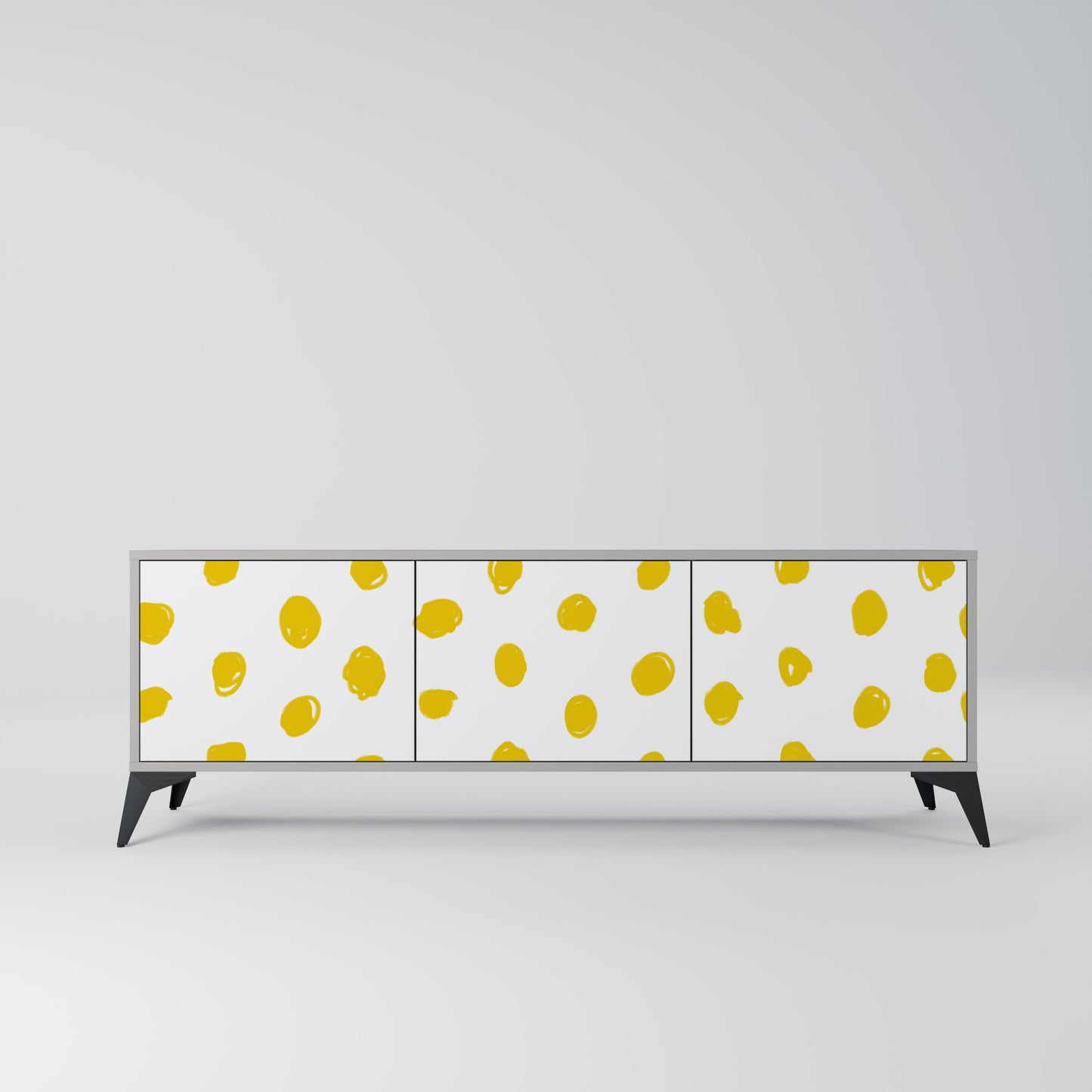 RADIANT REVERIE 3-Door TV Stand in Grey Finish