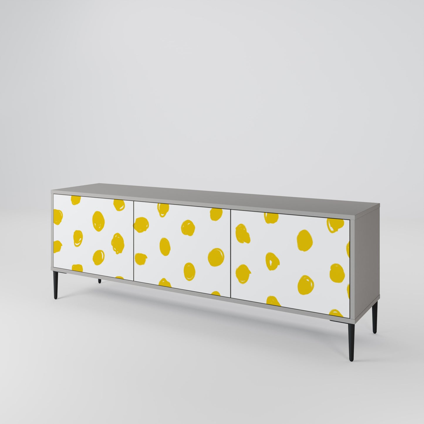 RADIANT REVERIE 3-Door TV Stand in Grey Finish
