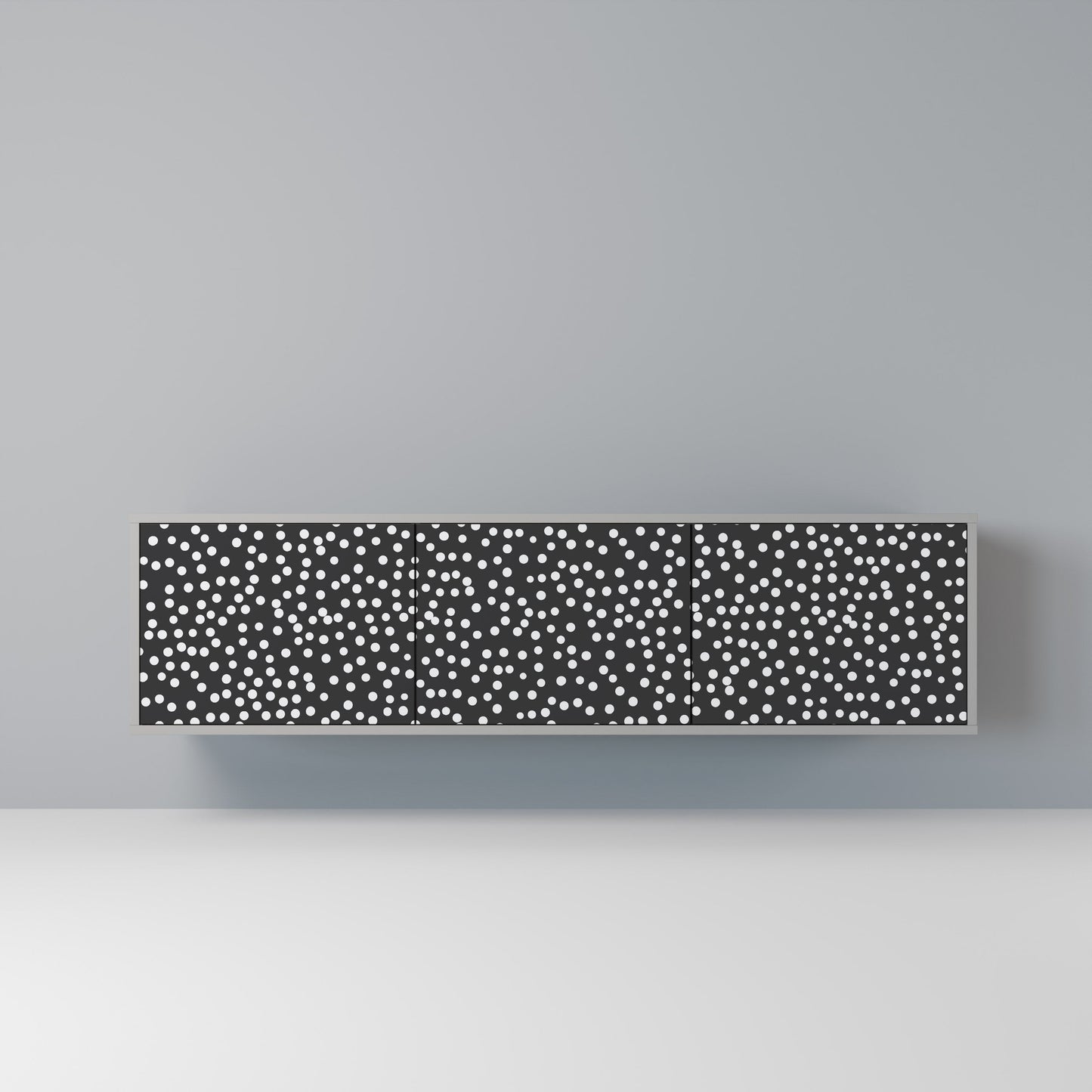 BLINDING LIGHTS 3-Door TV Stand in Grey Finish