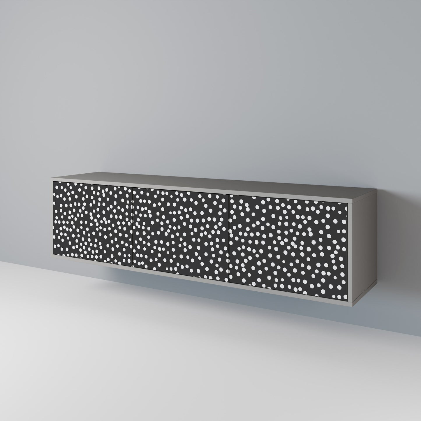 BLINDING LIGHTS 3-Door TV Stand in Grey Finish