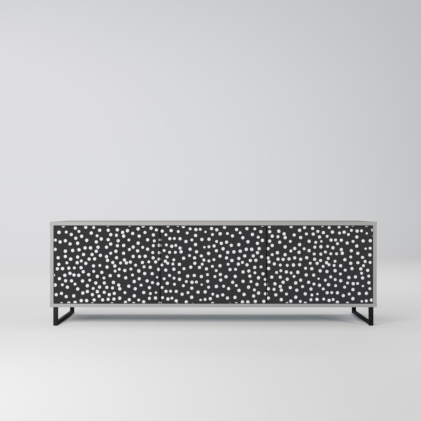 BLINDING LIGHTS 3-Door TV Stand in Grey Finish