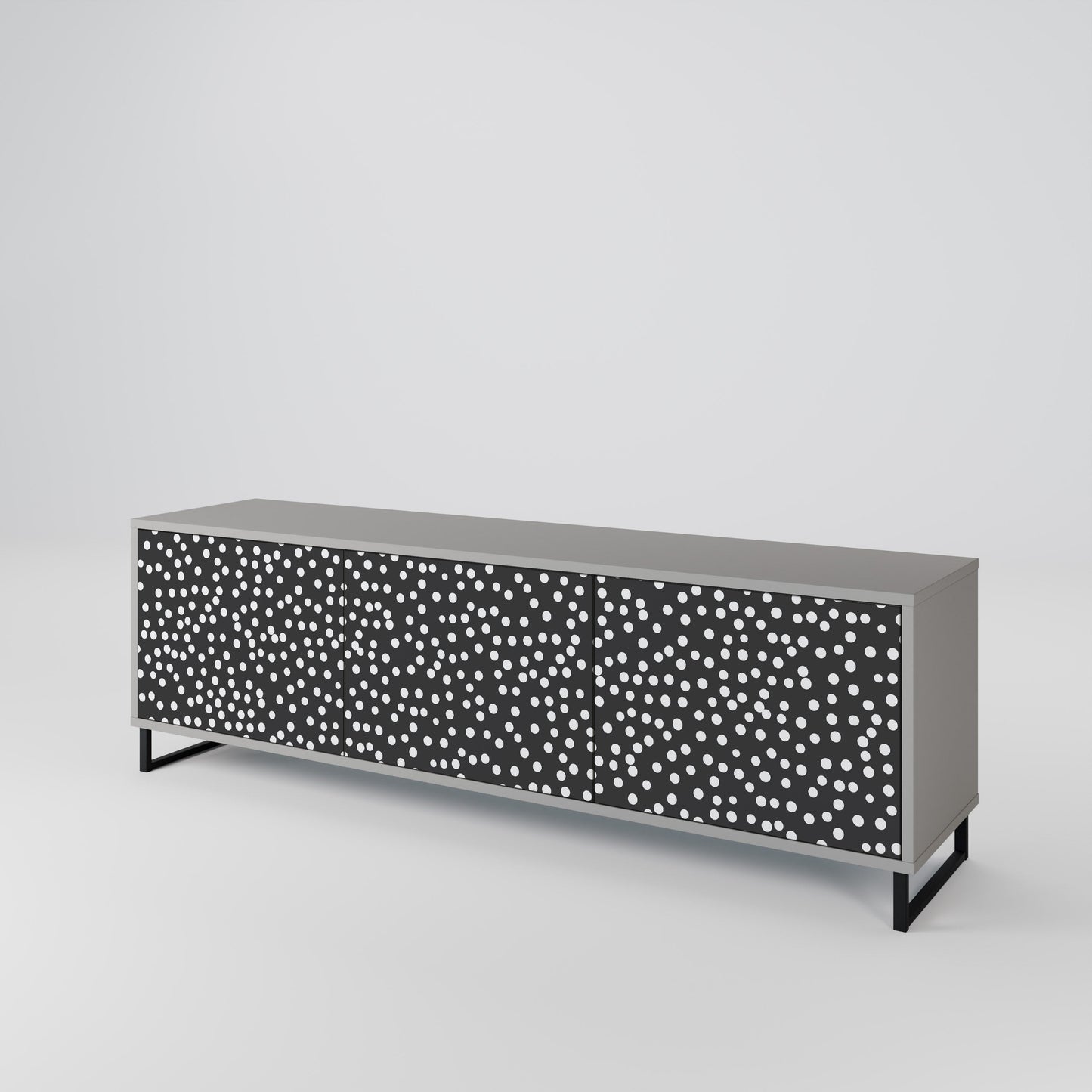 BLINDING LIGHTS 3-Door TV Stand in Grey Finish