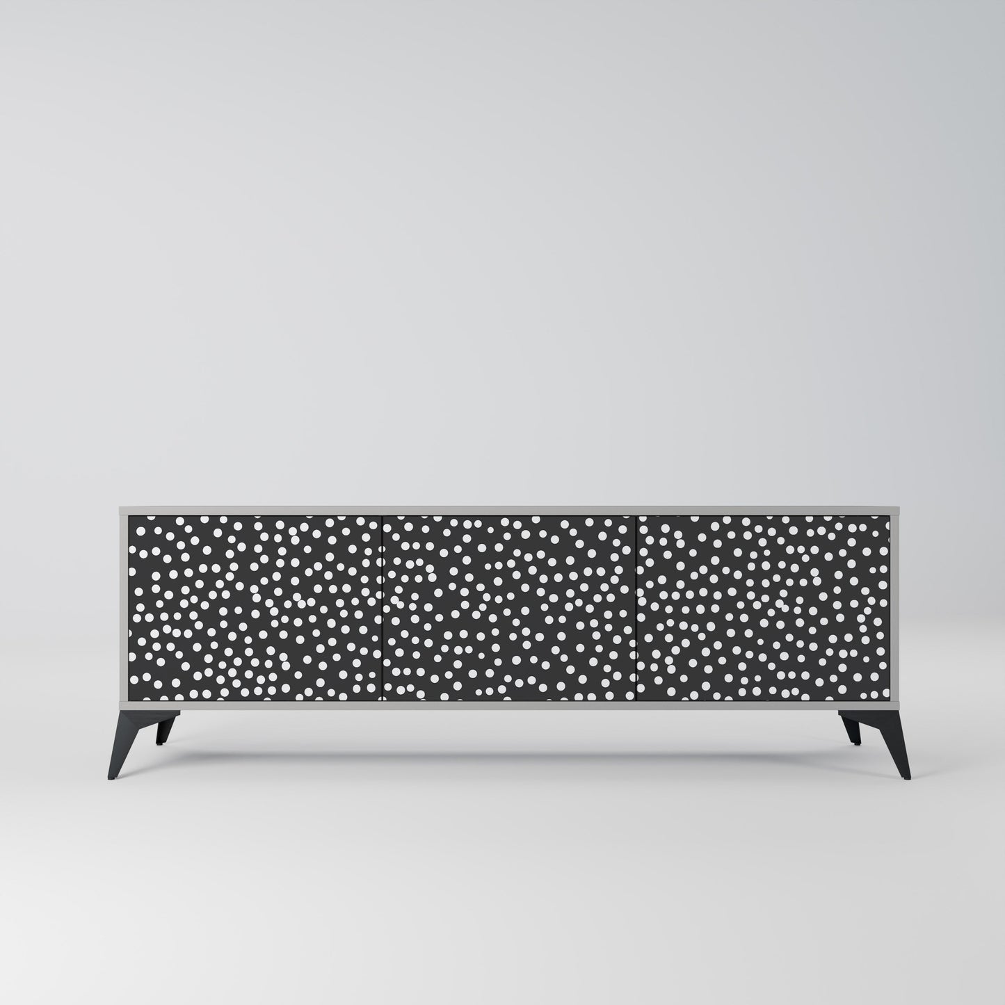 BLINDING LIGHTS 3-Door TV Stand in Grey Finish