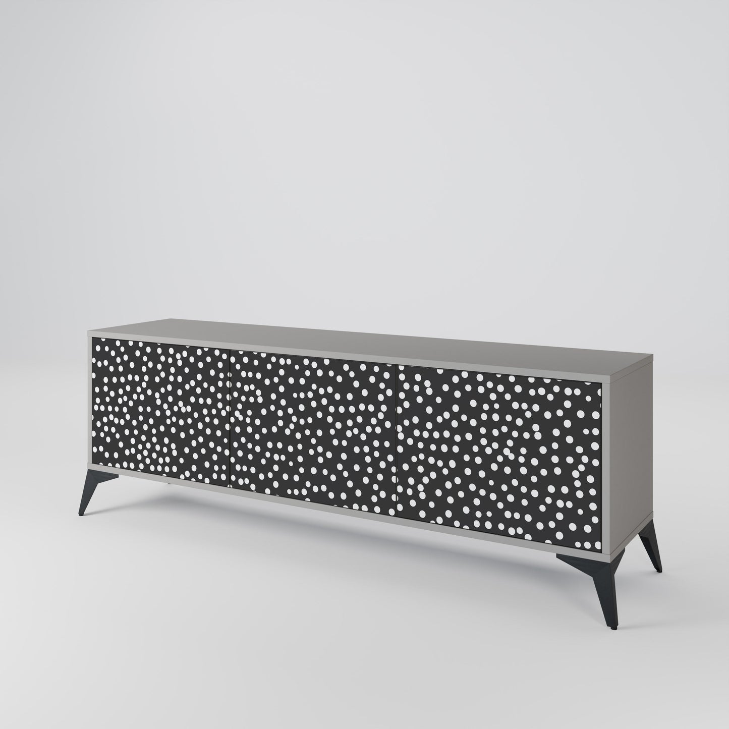 BLINDING LIGHTS 3-Door TV Stand in Grey Finish