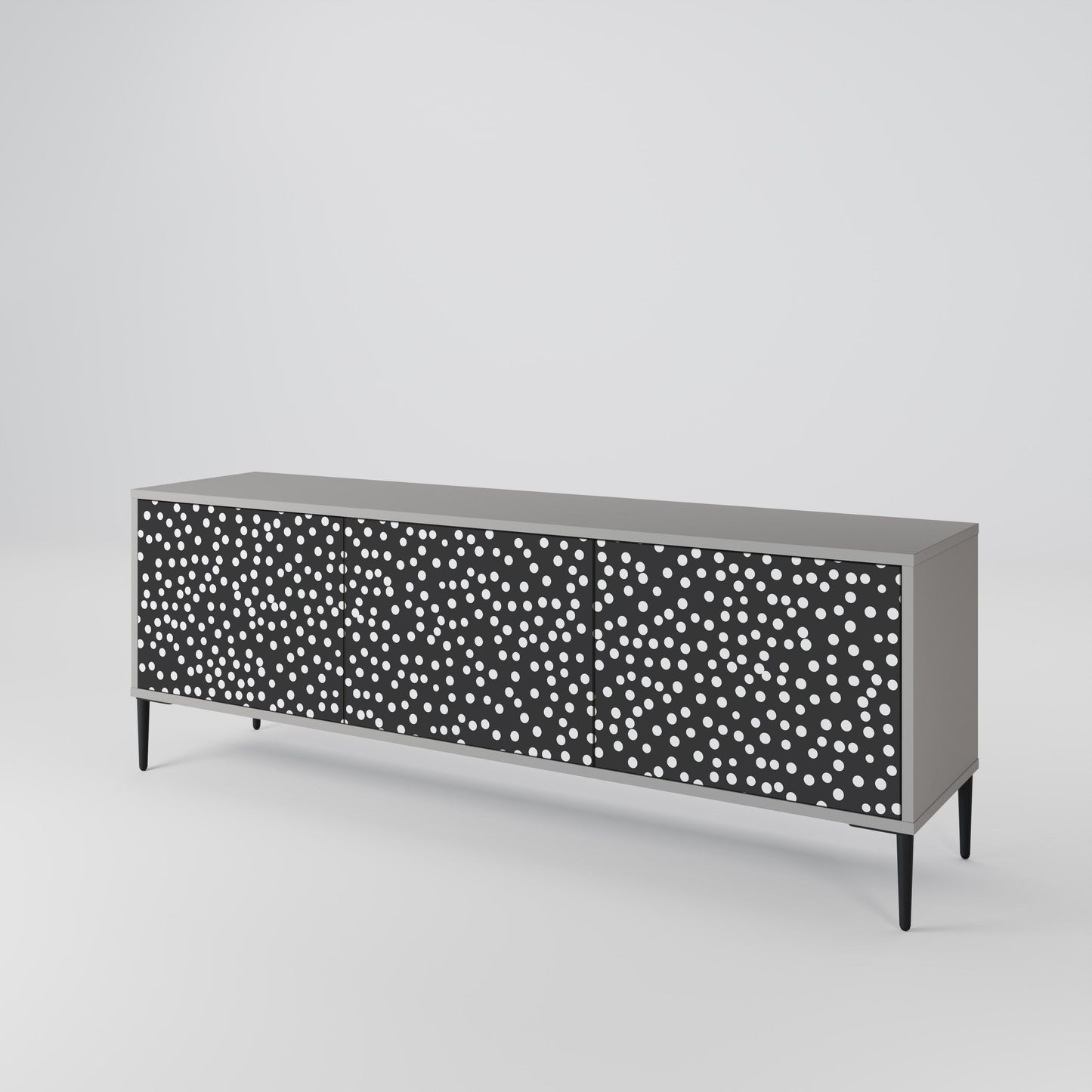 BLINDING LIGHTS 3-Door TV Stand in Grey Finish