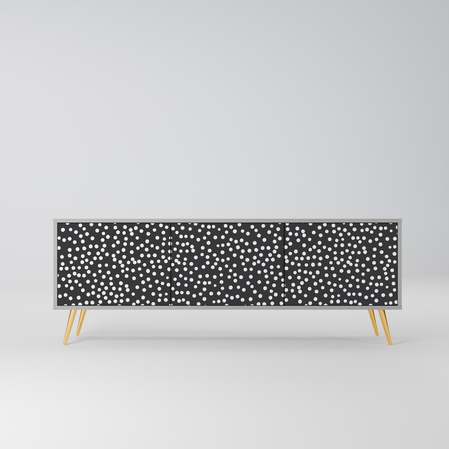BLINDING LIGHTS 3-Door TV Stand in Grey Finish