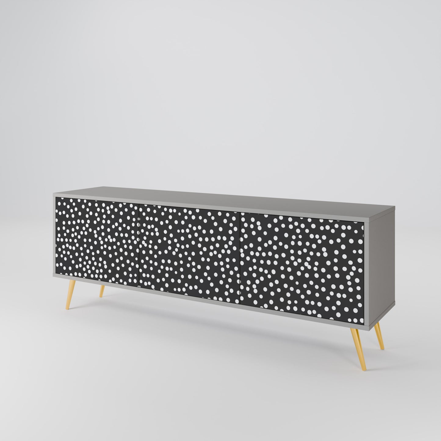 BLINDING LIGHTS 3-Door TV Stand in Grey Finish