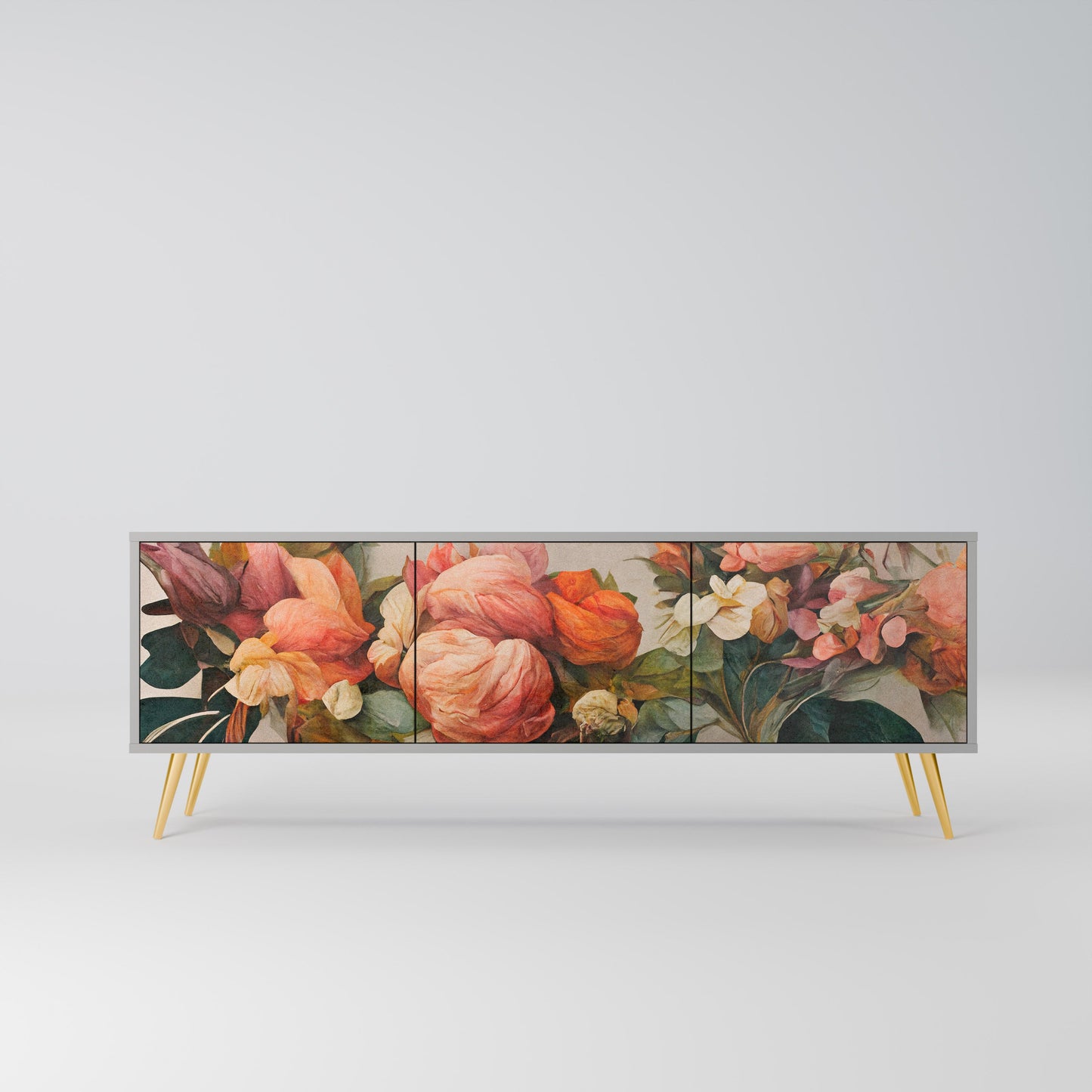 Mobile TV STYLISH BEAUTY a 3 ante con finitura grigia