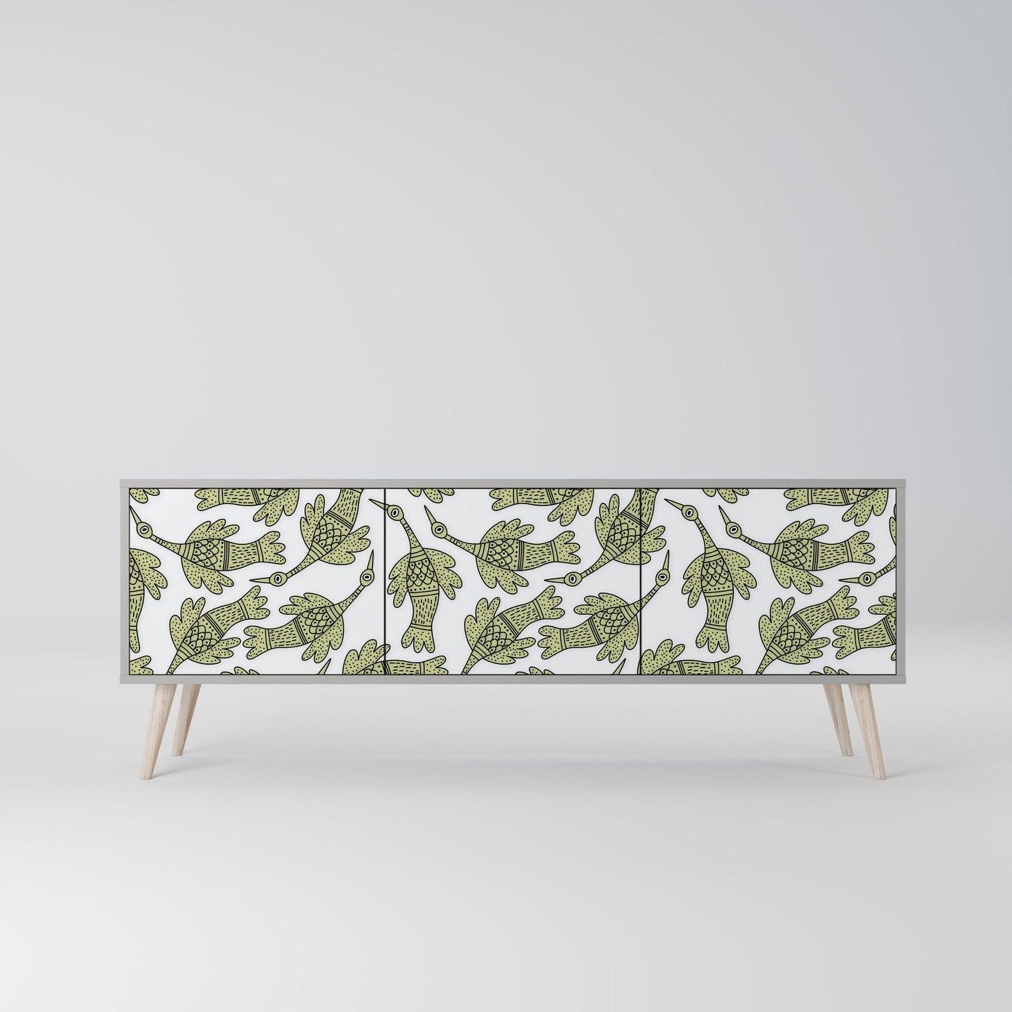 Mobile TV SEEDLING SONGBIRD a 3 ante con finitura grigia