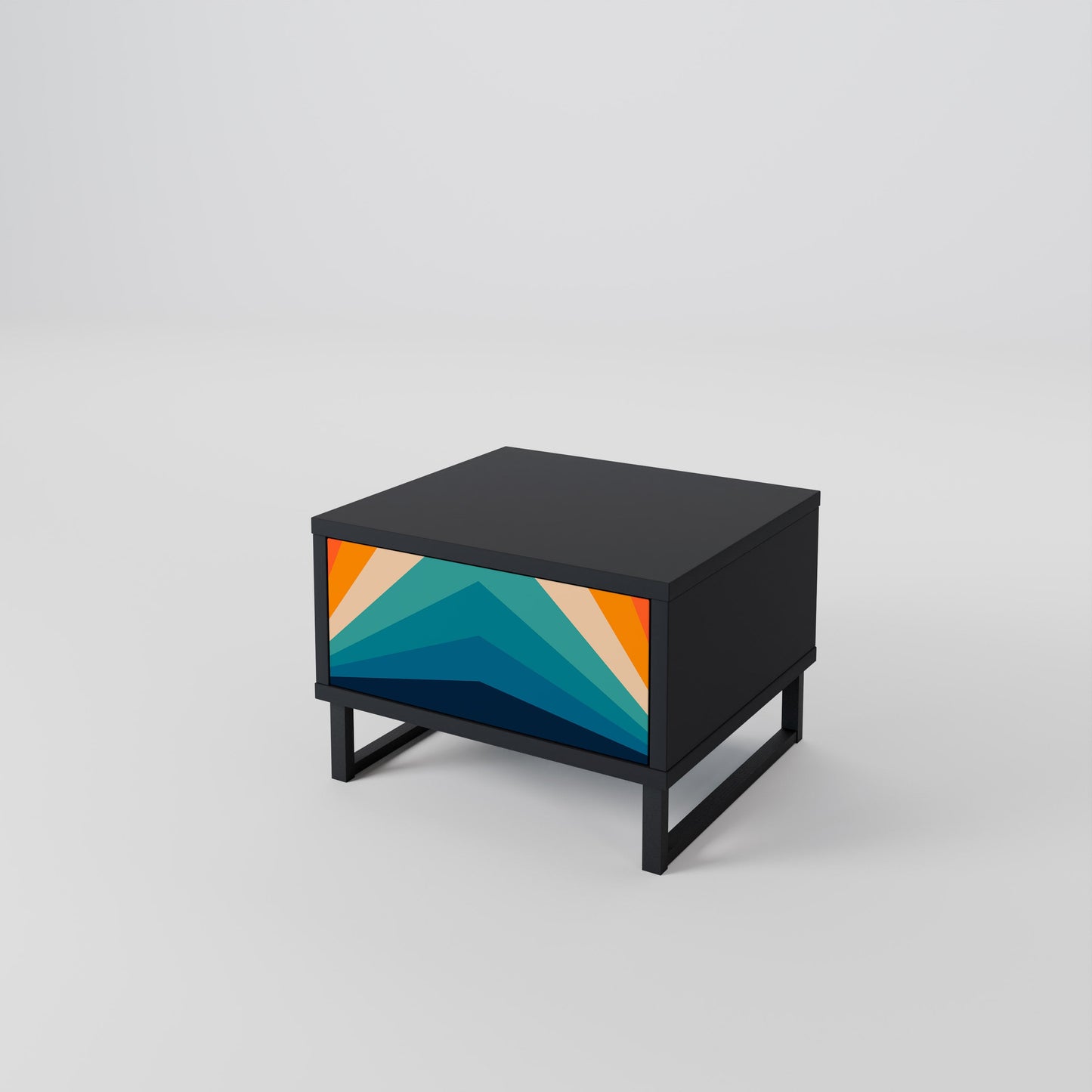 PRISM CONCUSSION Nightstand in Black Finish