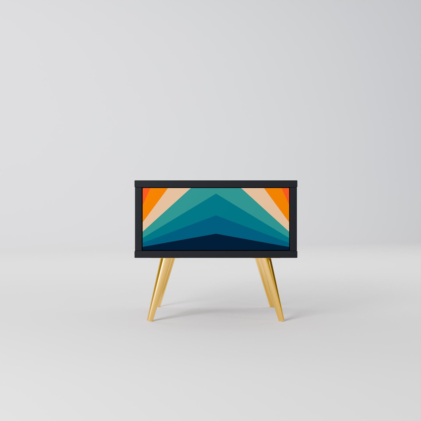 PRISM CONCUSSION Nightstand in Black Finish