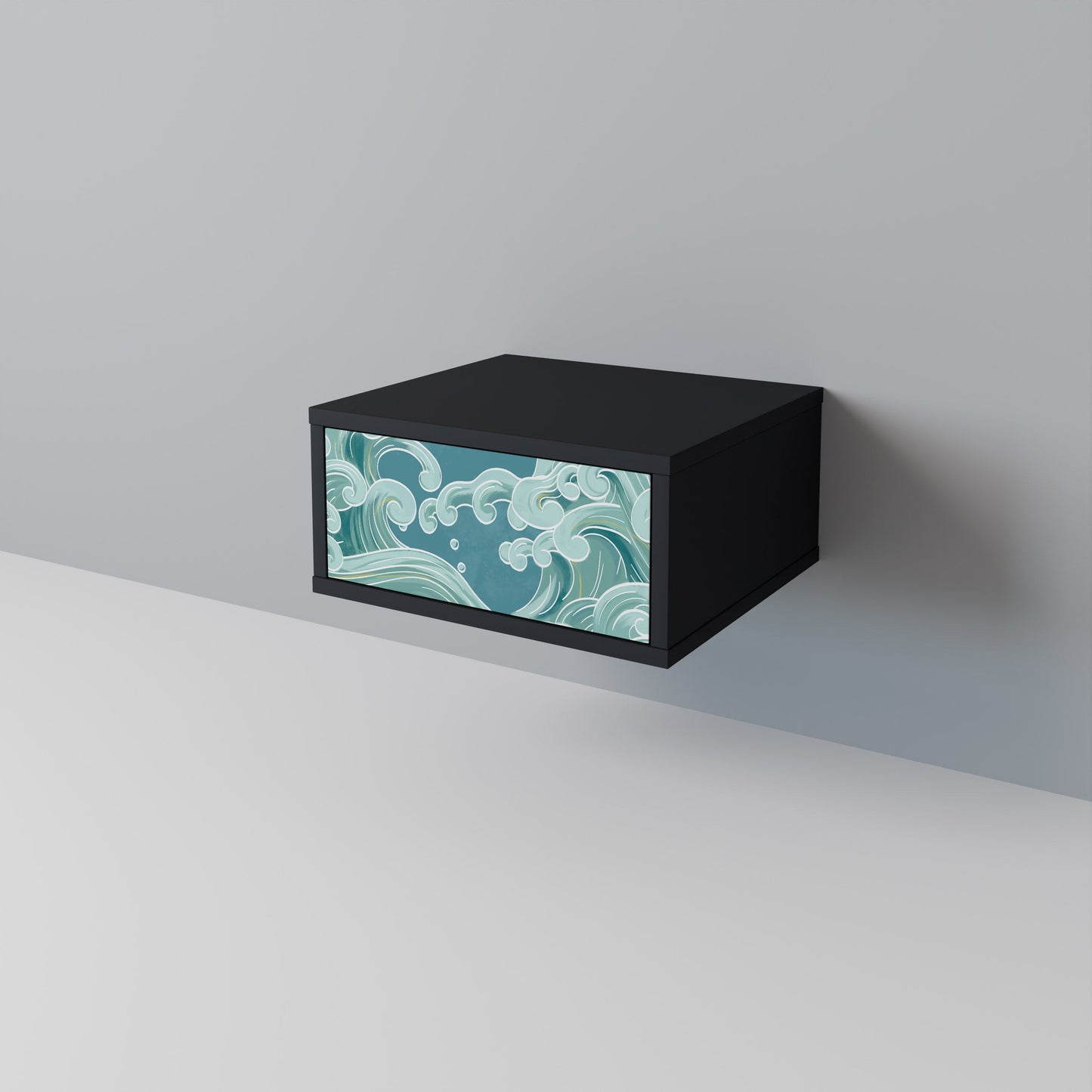 ASIAN SWAY Nightstand in Black Finish