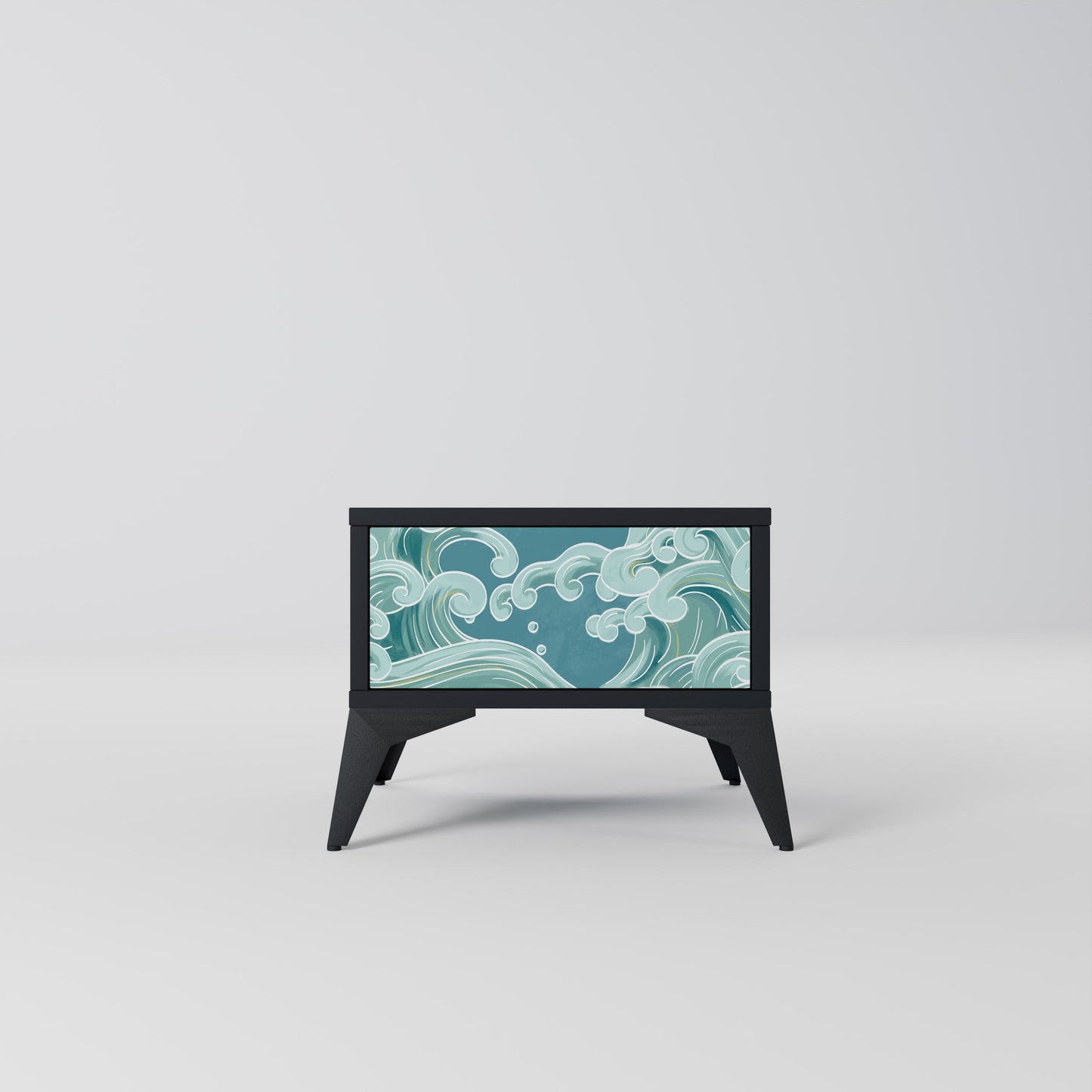 ASIAN SWAY Nightstand in Black Finish