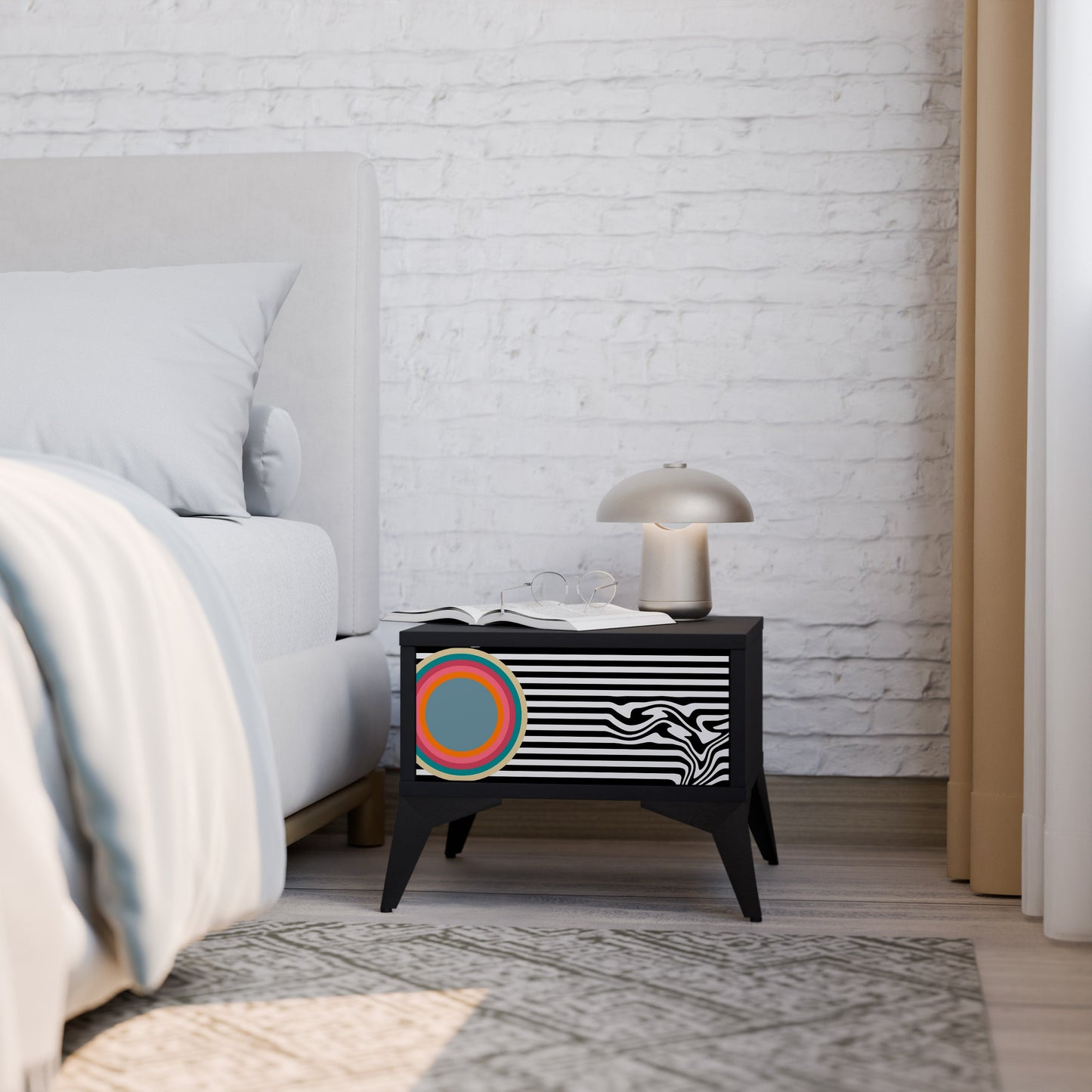 SPECTRA SHOWCASE Nightstand in Black Finish