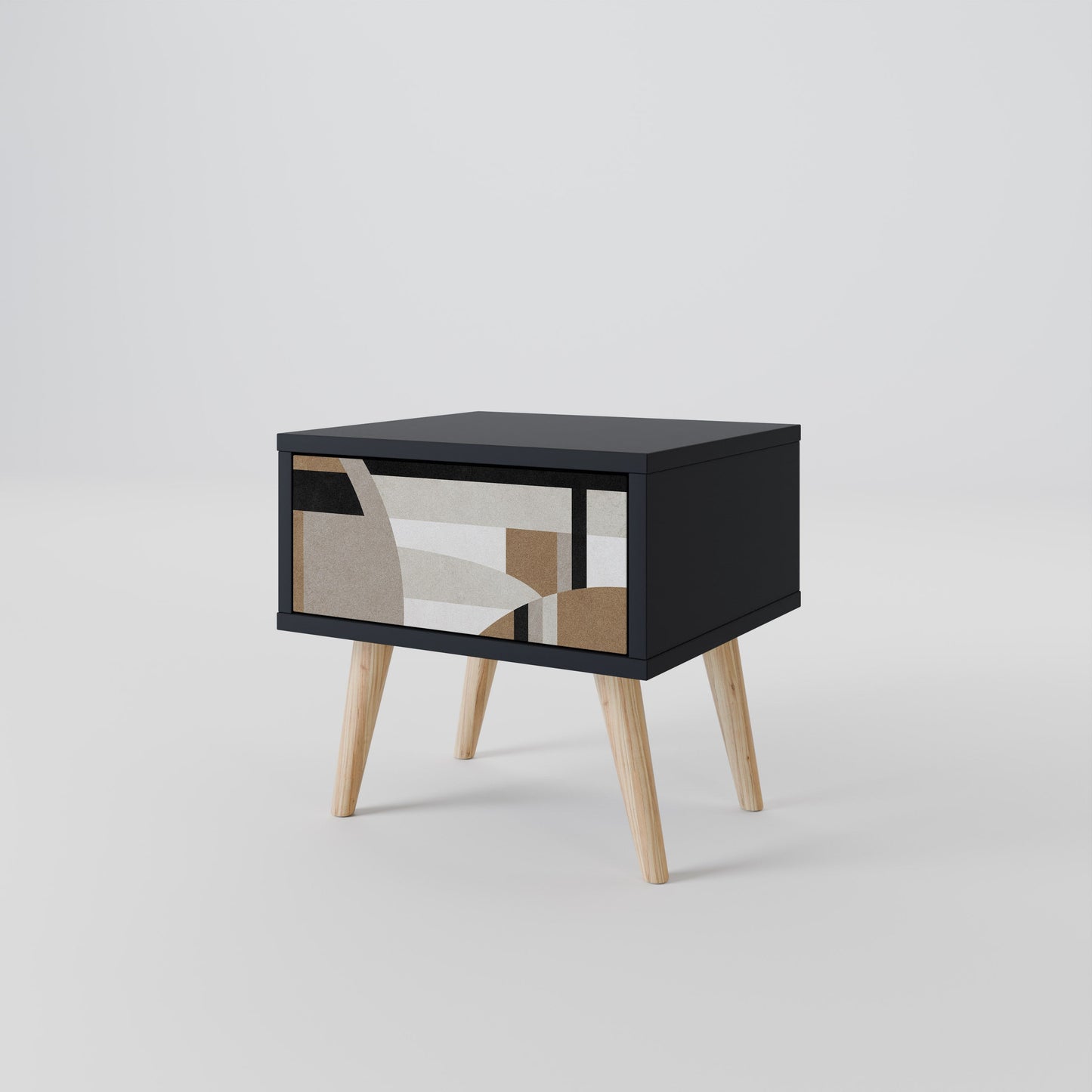 DELICATE MEMENTO Nightstand in Black Finish