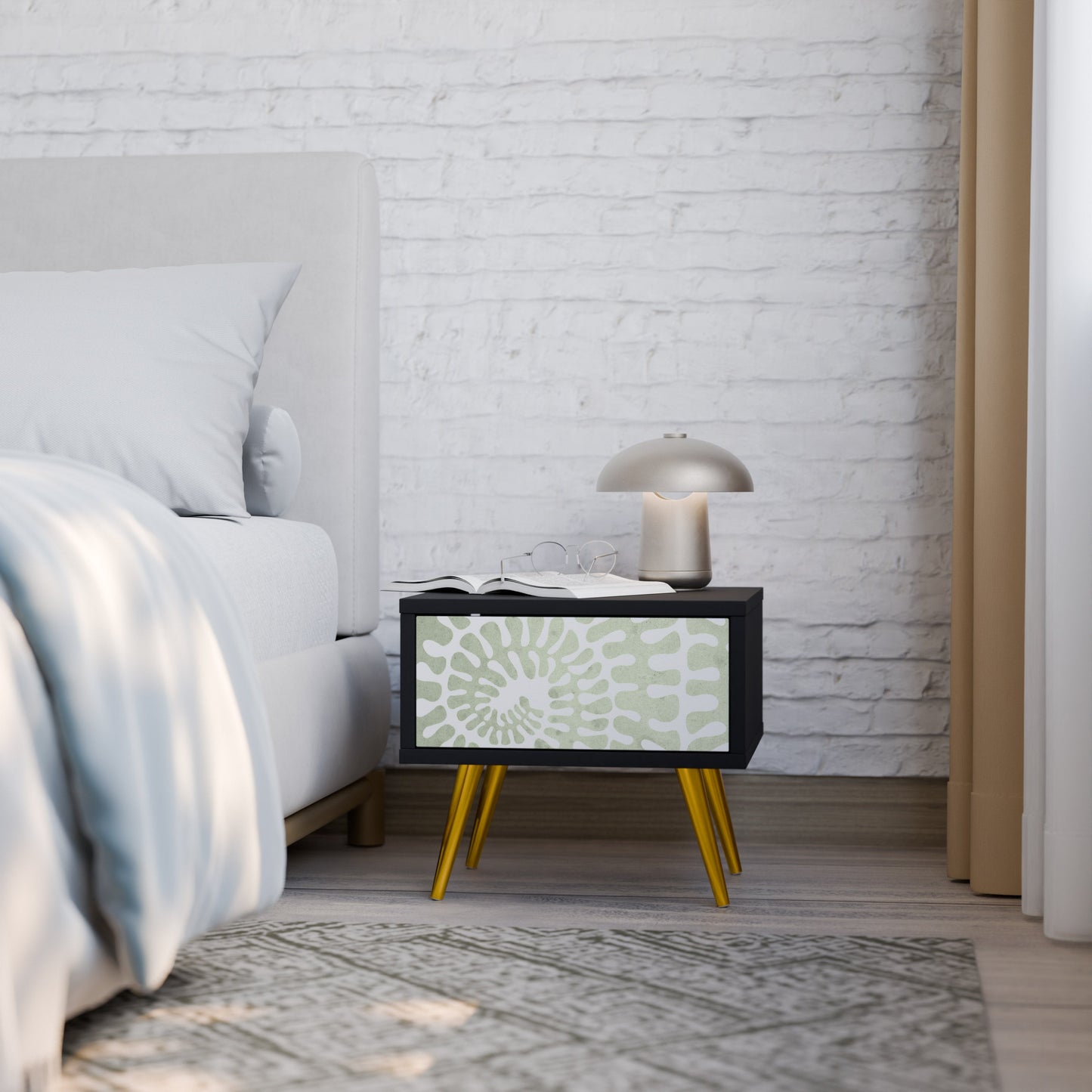 HELIX DANCE Nightstand in Black Finish