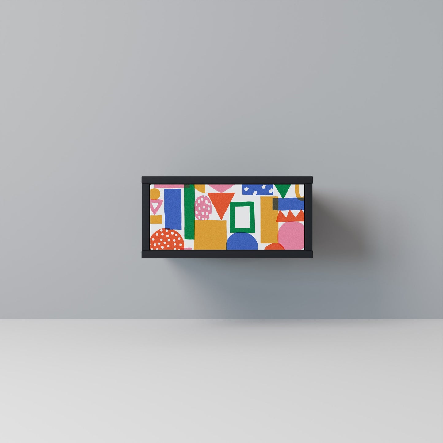 GEOMETRIC GLIMMER Nightstand in Black Finish