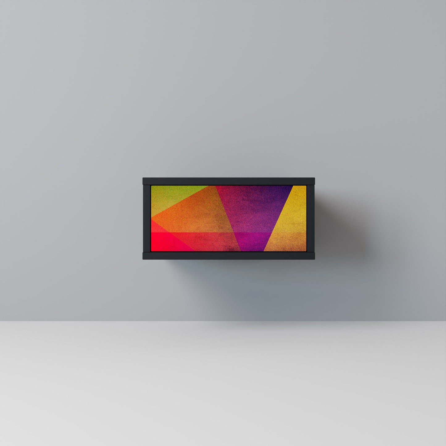 VIVID GEOMETRY Nightstand in Black Finish