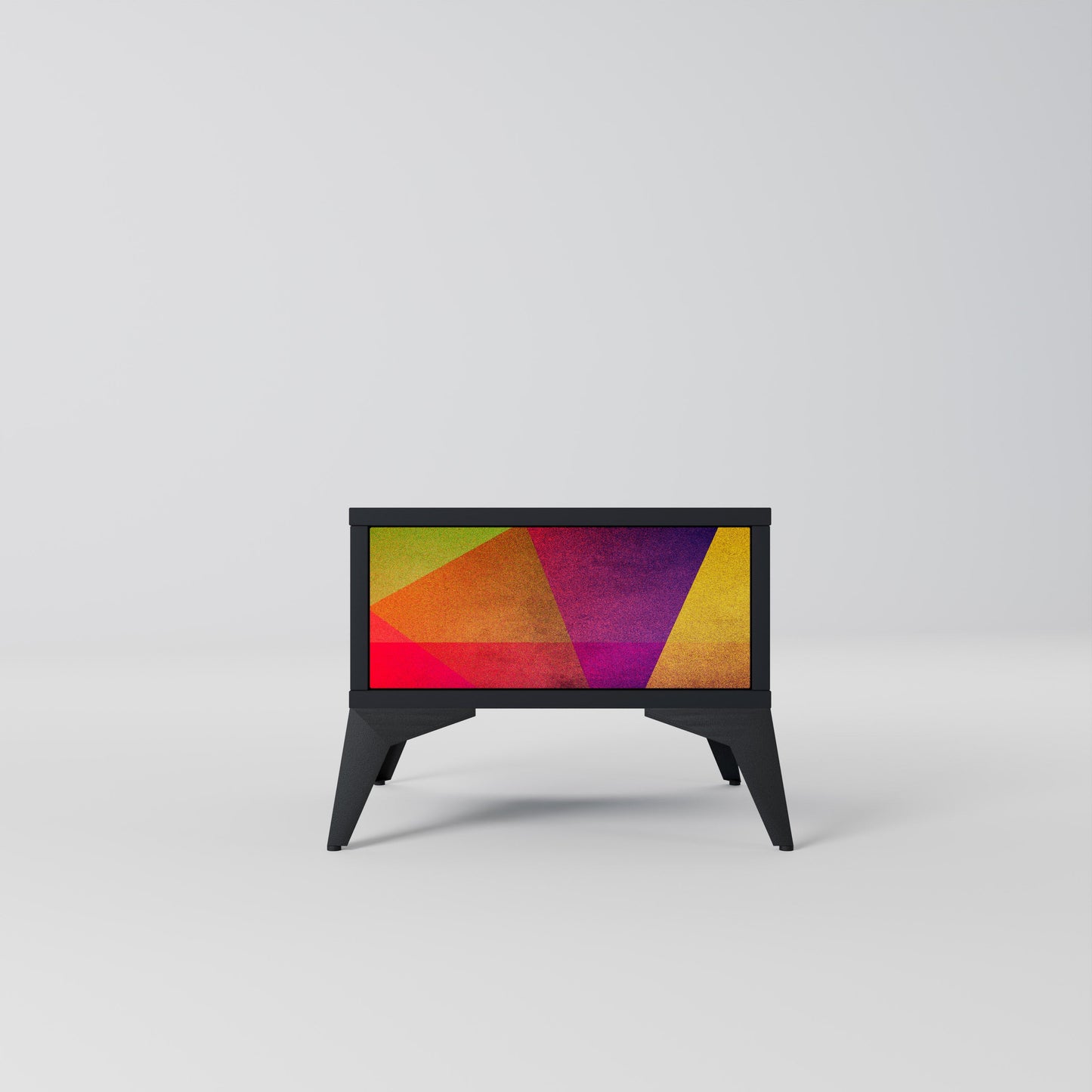 VIVID GEOMETRY Nightstand in Black Finish
