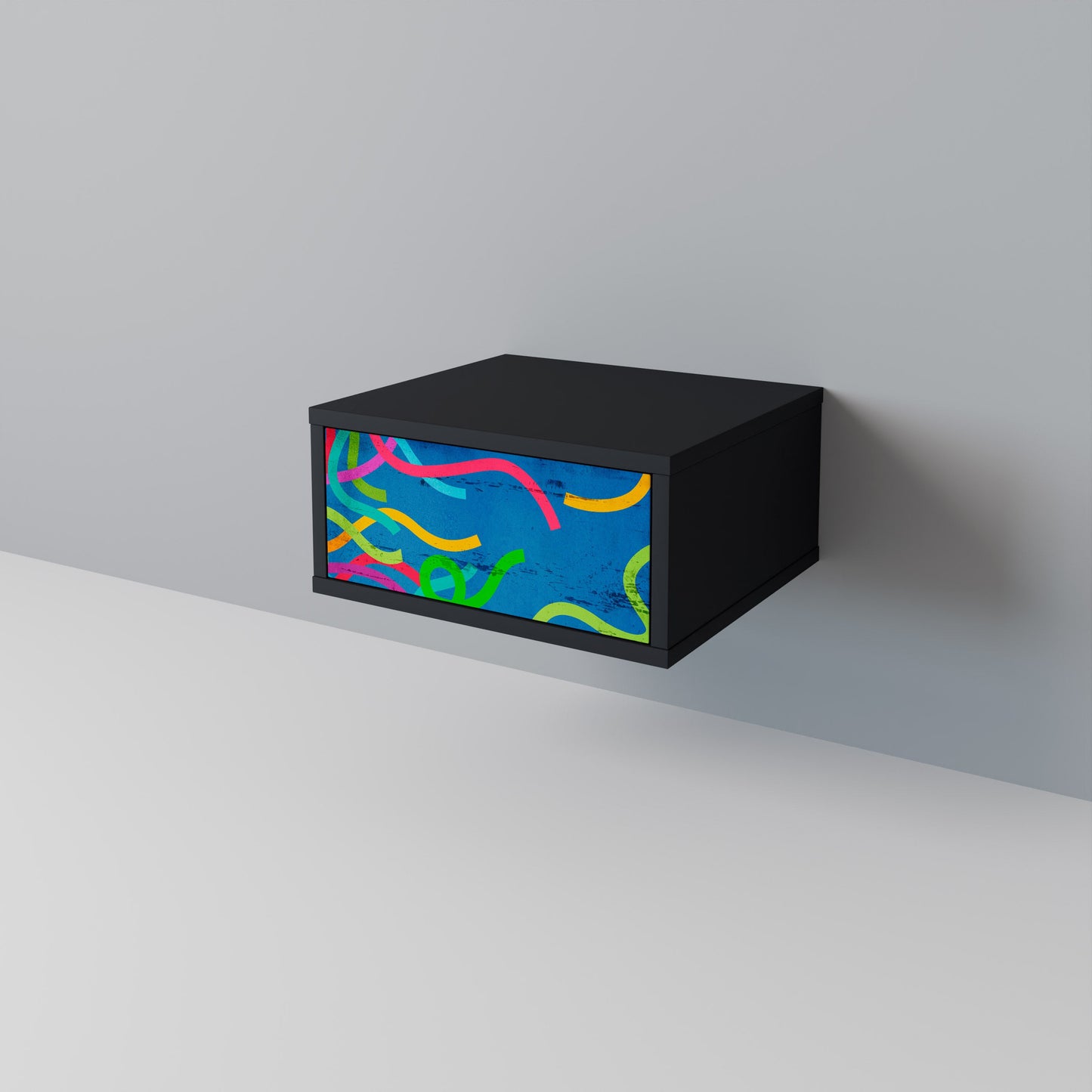 STREAMER TANGLE Nightstand in Black Finish