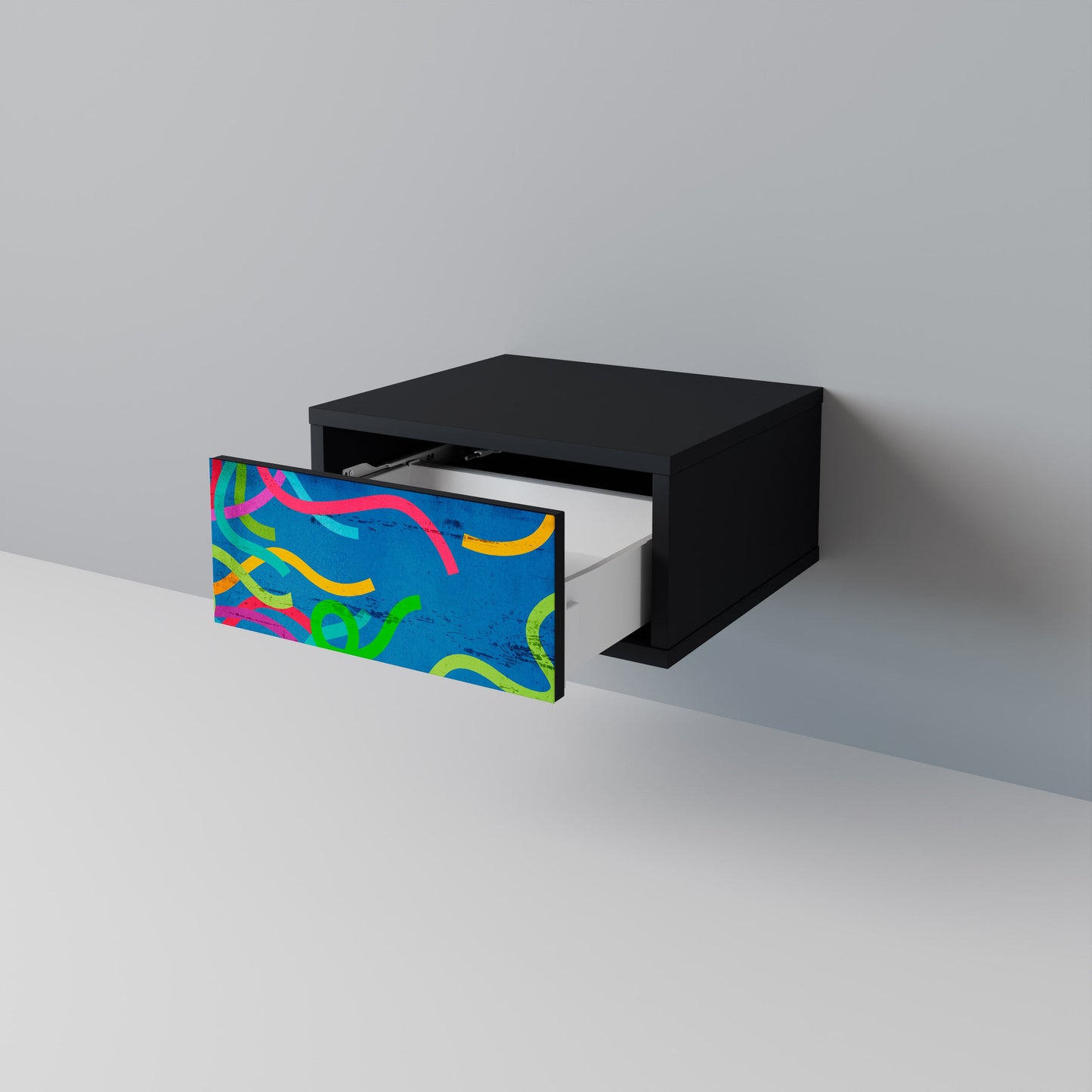 STREAMER TANGLE Nightstand in Black Finish