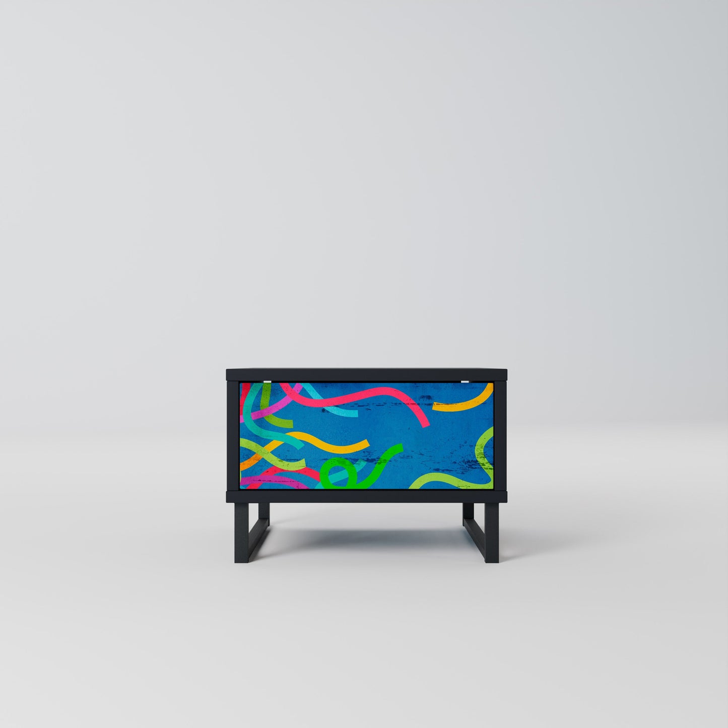STREAMER TANGLE Nightstand in Black Finish