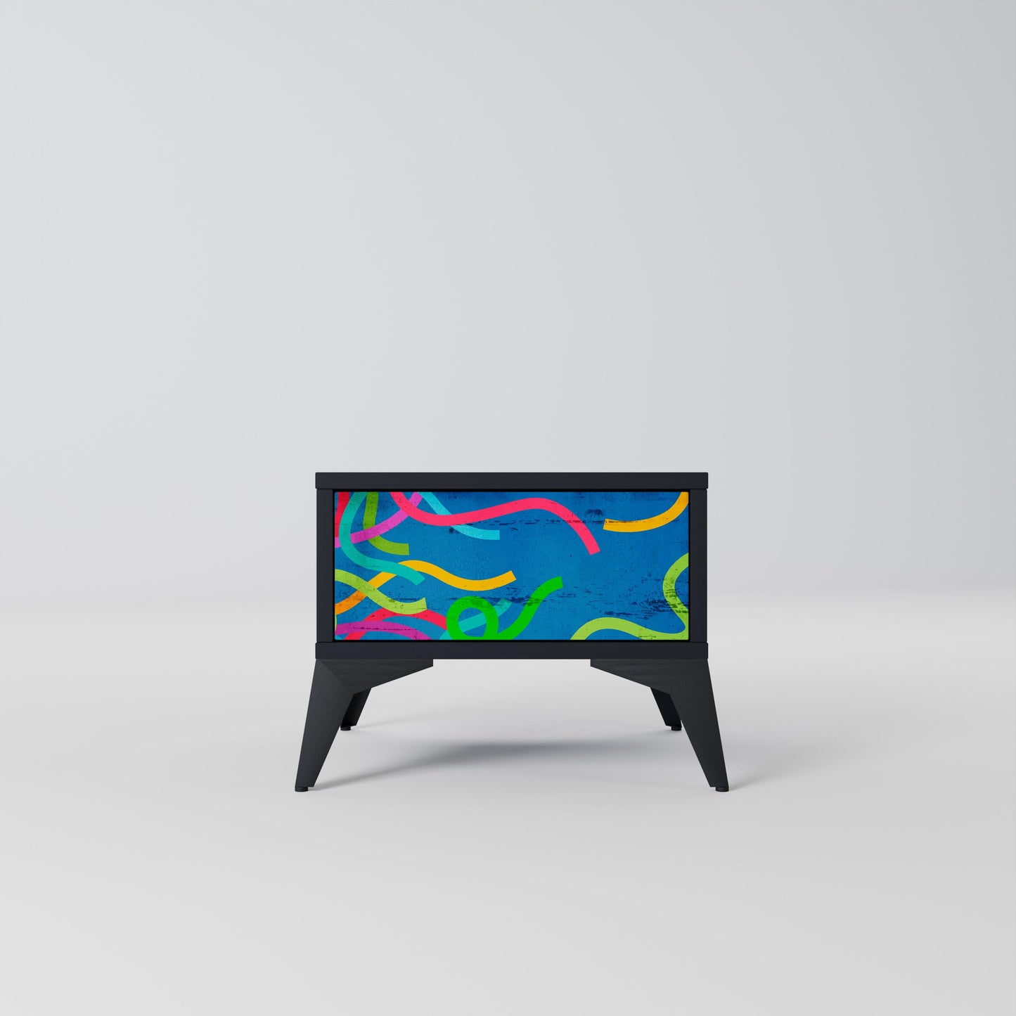 STREAMER TANGLE Nightstand in Black Finish