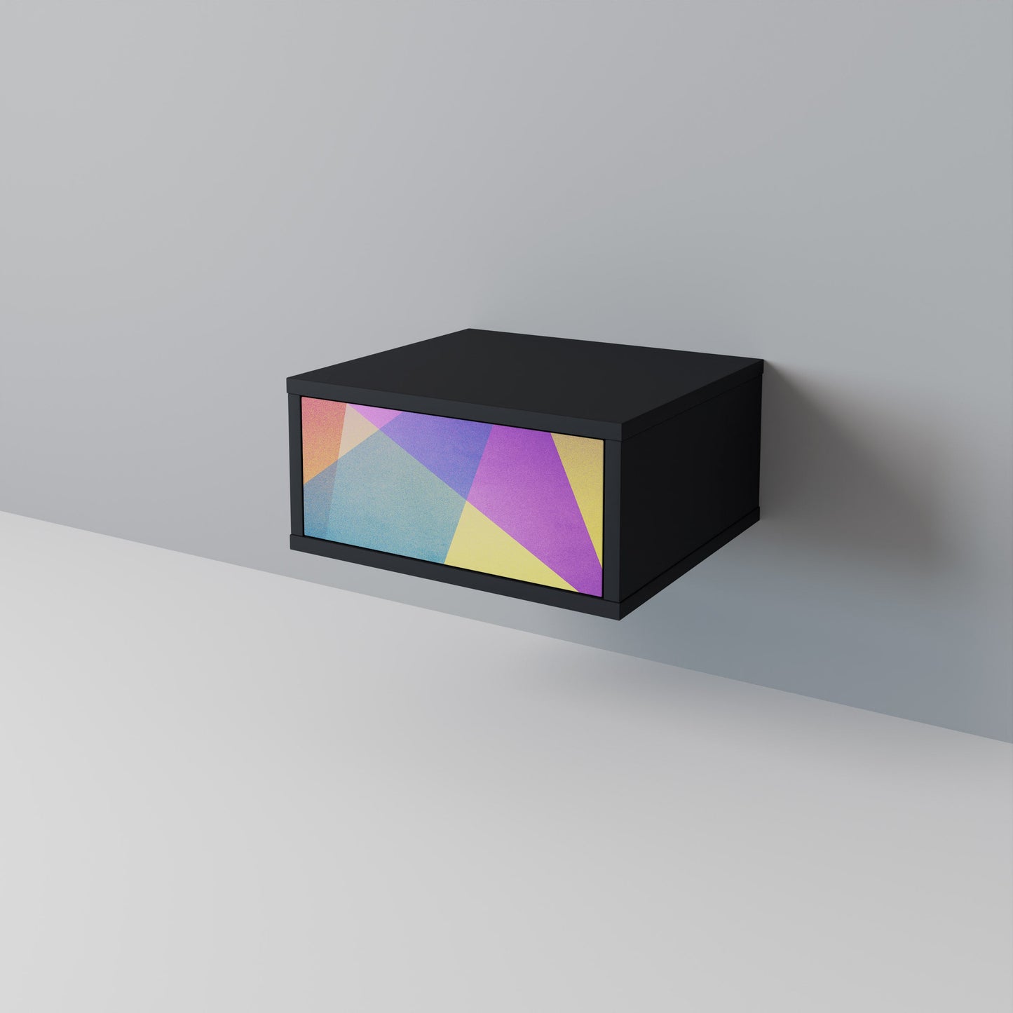 BRIGHT GEOMETRY Nightstand in Black Finish