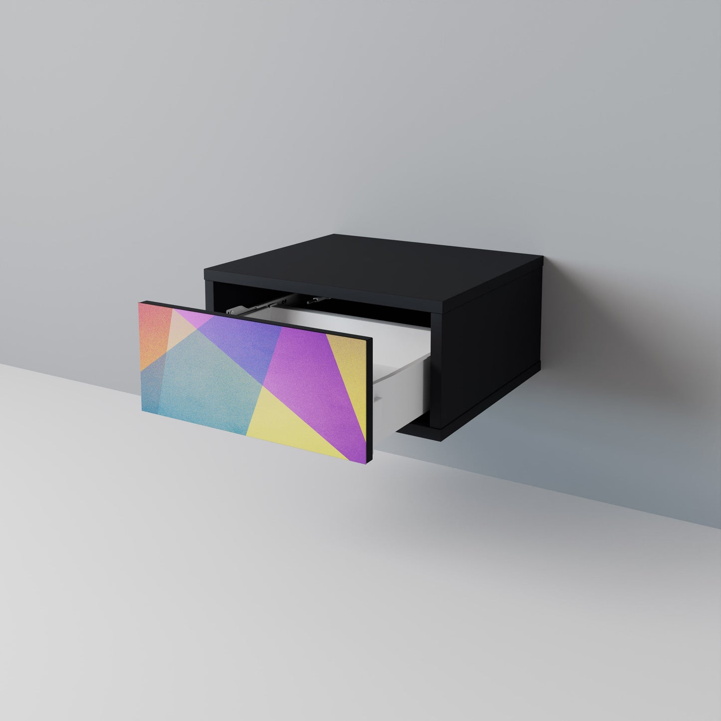 BRIGHT GEOMETRY Nightstand in Black Finish