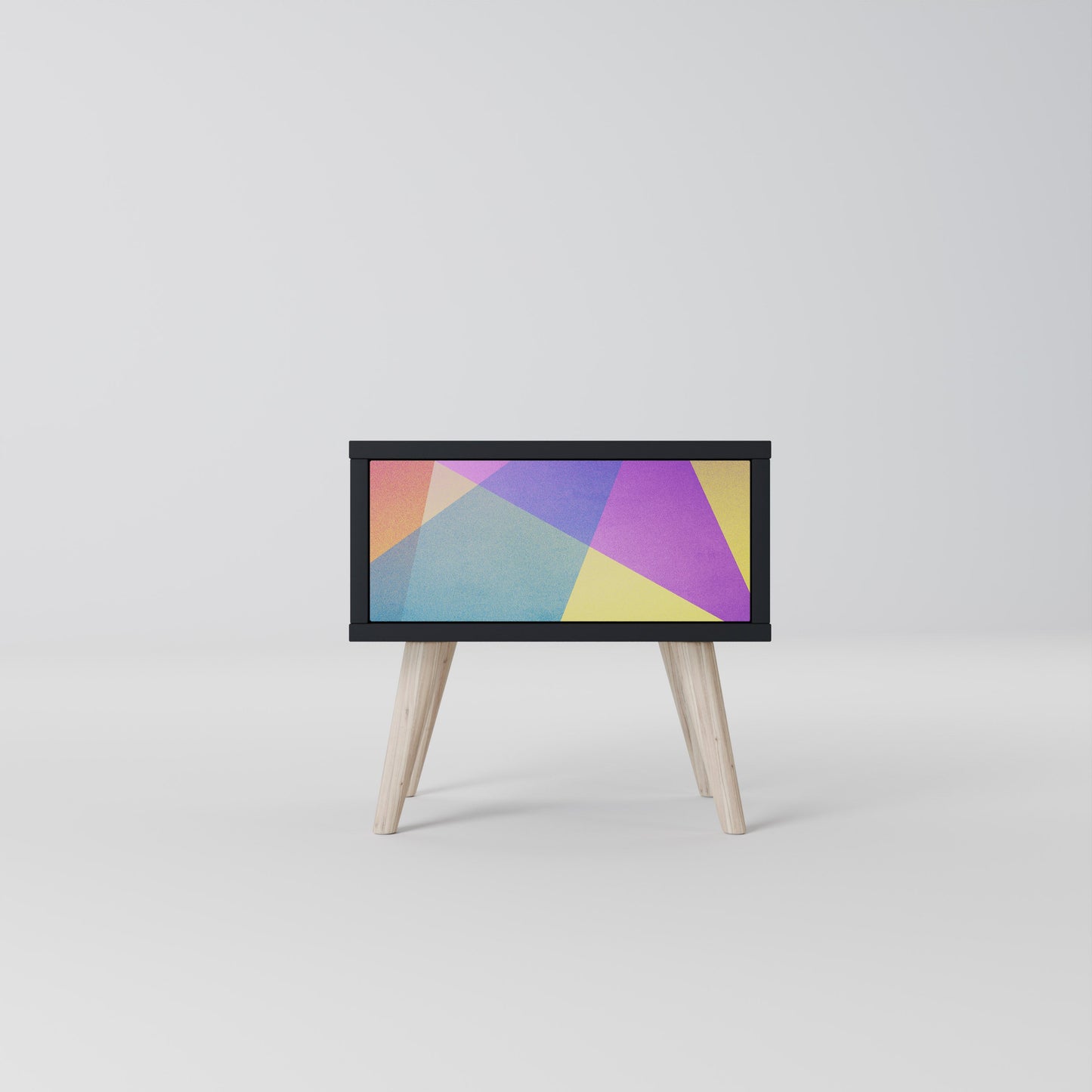 BRIGHT GEOMETRY Nightstand in Black Finish