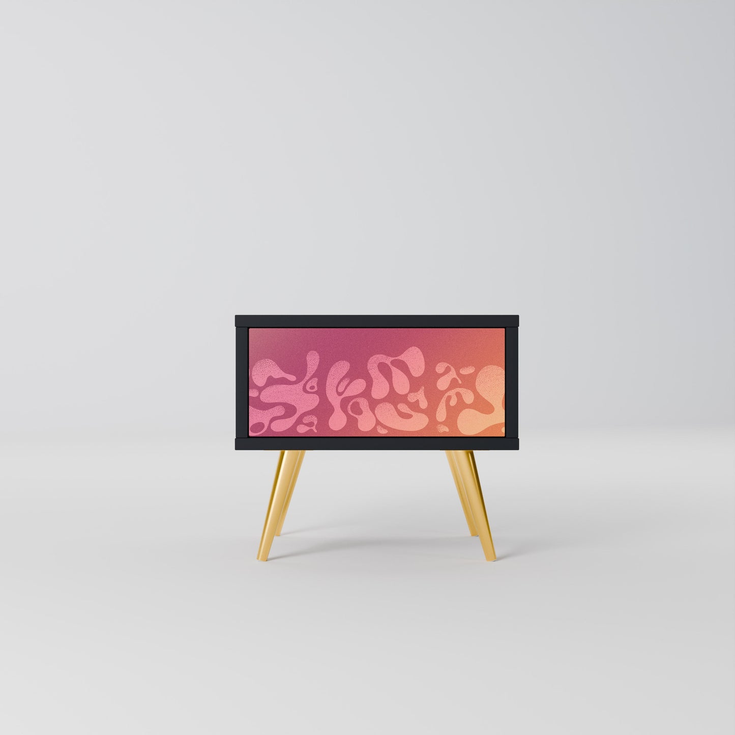 IRREGULAR PINK Nightstand in Black Finish