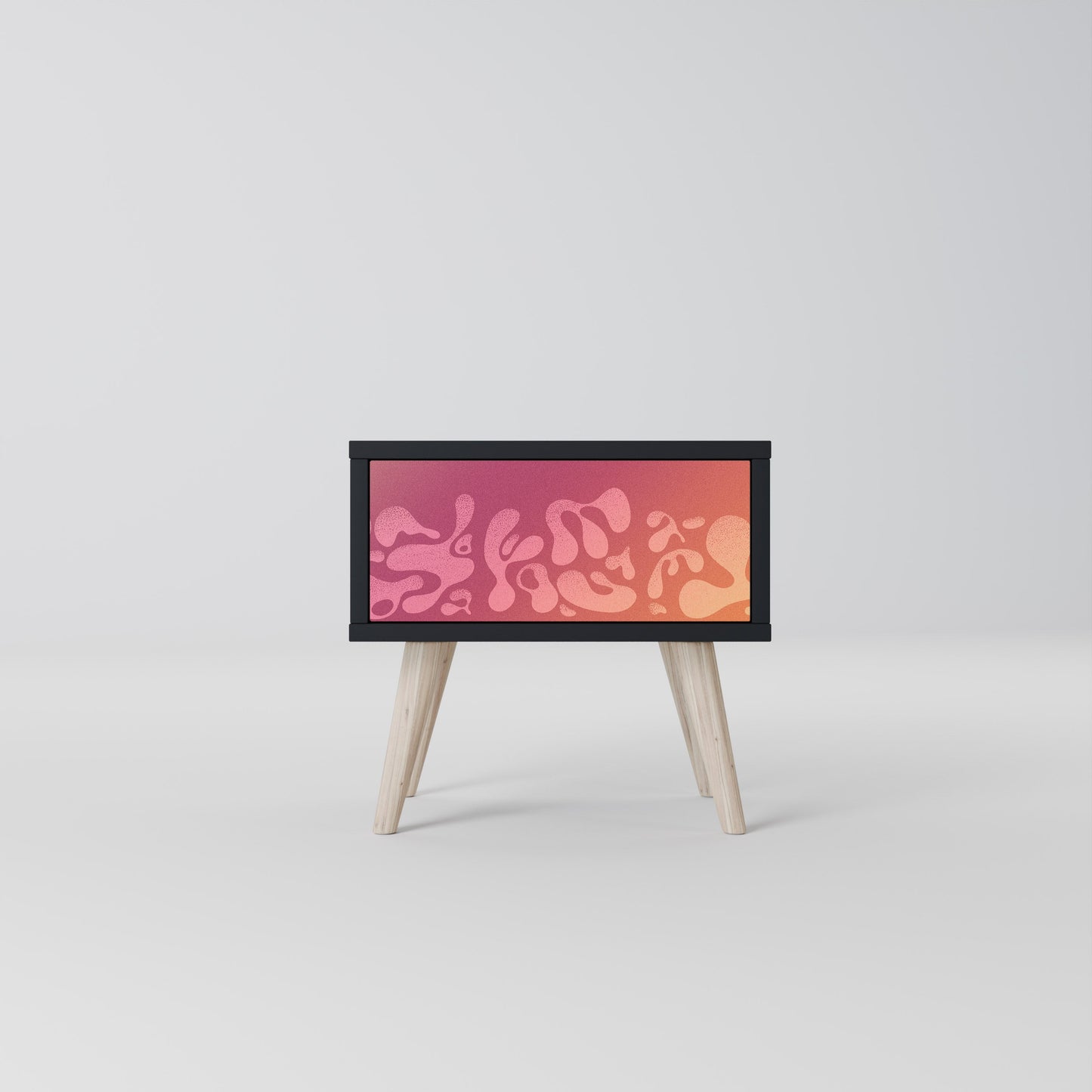IRREGULAR PINK Nightstand in Black Finish