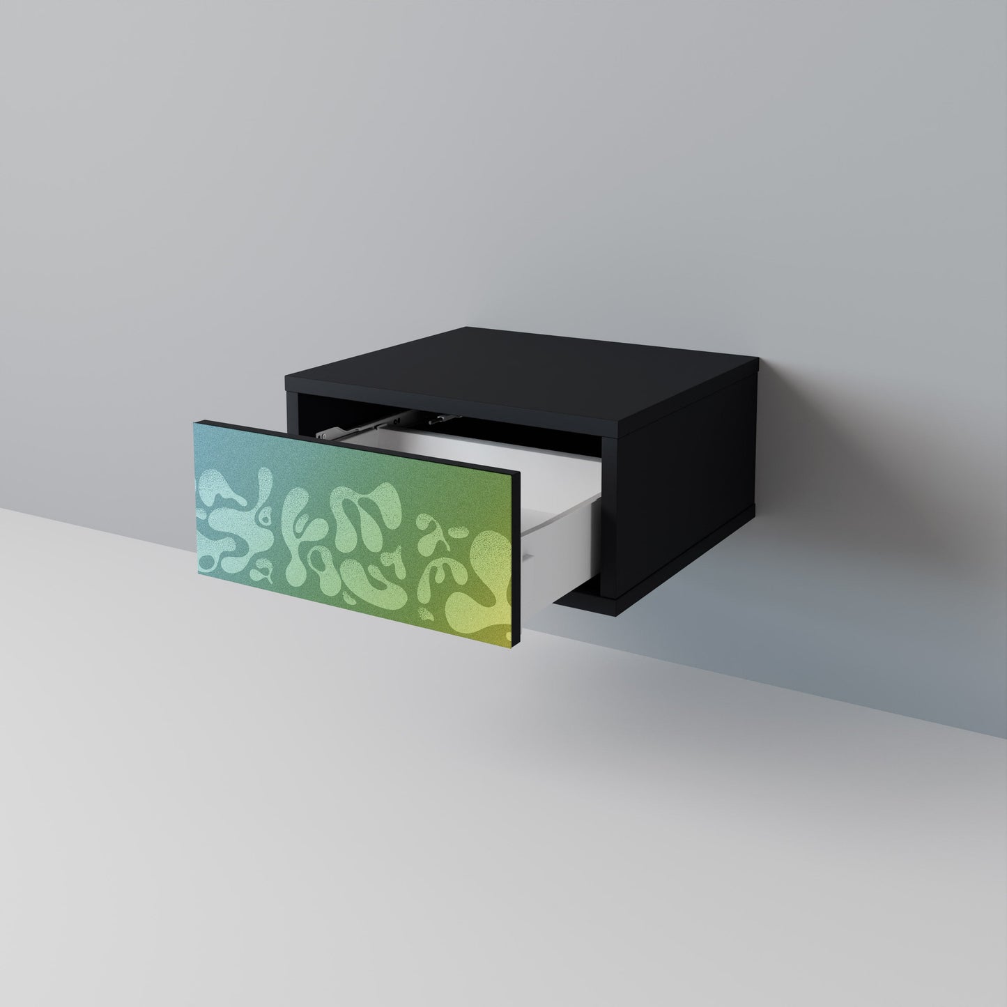 IRREGULAR BLUE Nightstand in Black Finish