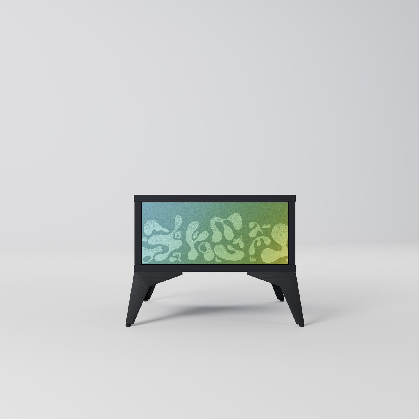 IRREGULAR BLUE Nightstand in Black Finish
