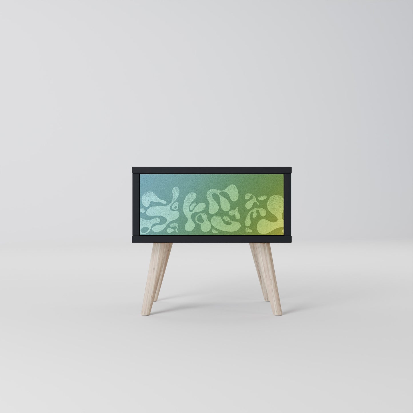 IRREGULAR BLUE Nightstand in Black Finish