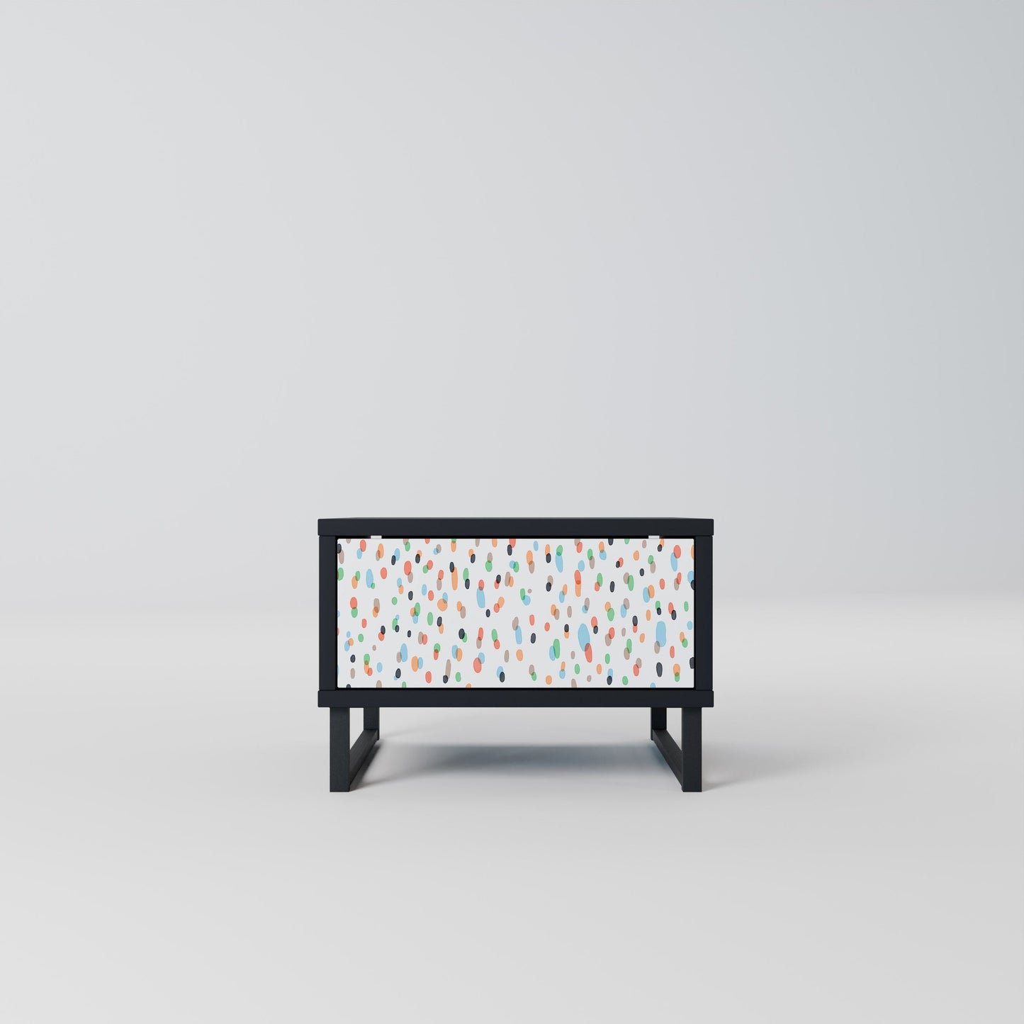 ENERGETIC SPOTS Nightstand in Black Finish