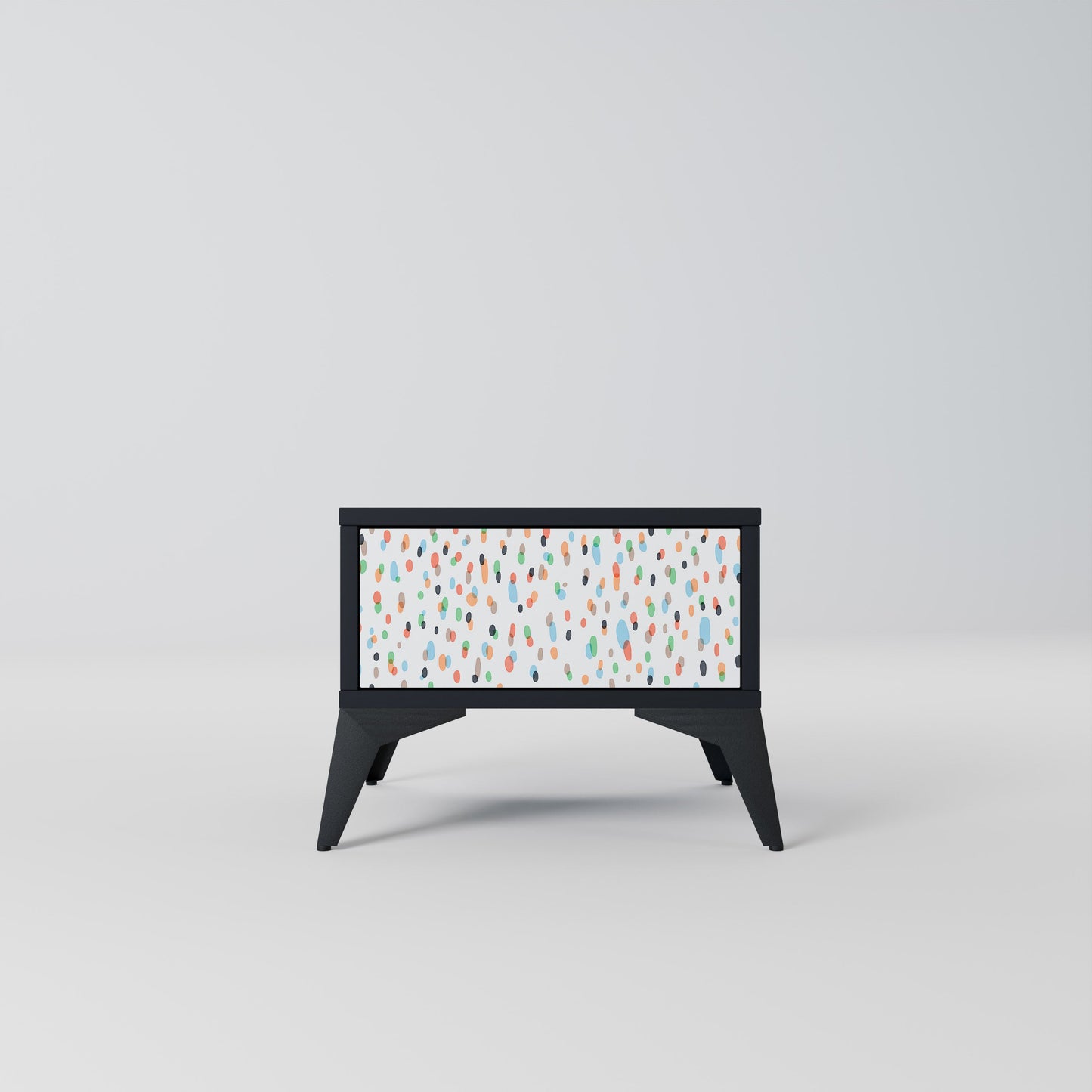 ENERGETIC SPOTS Nightstand in Black Finish