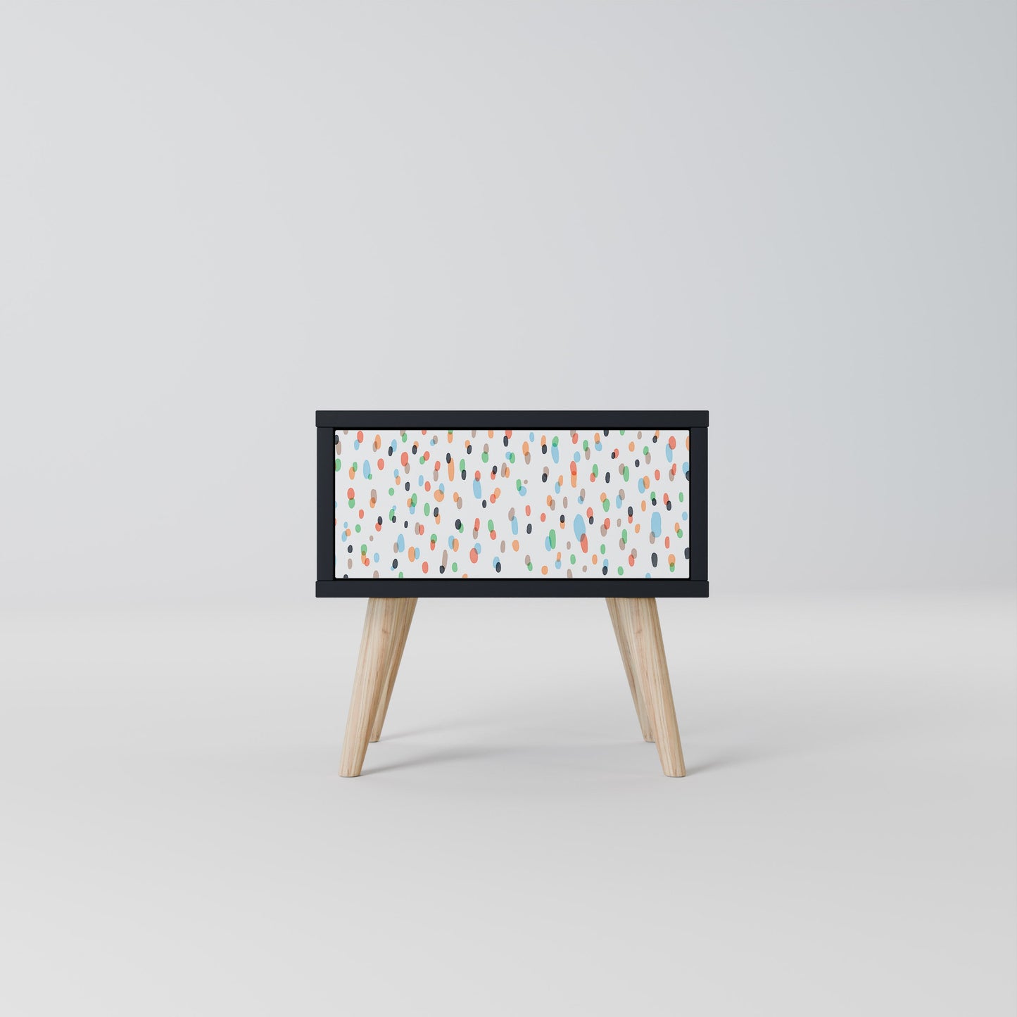 ENERGETIC SPOTS Nightstand in Black Finish