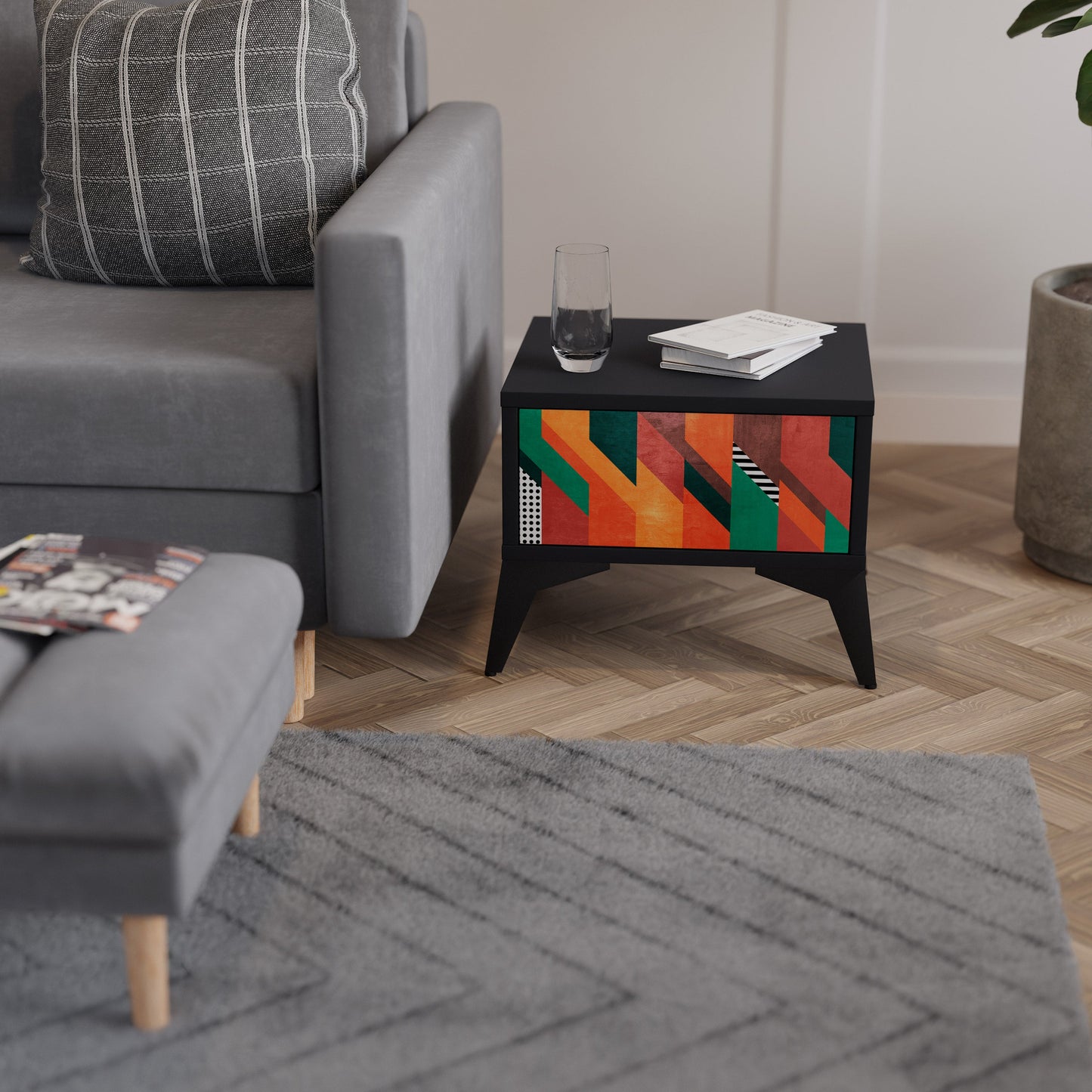 MAKESHIFT ARTISTRY Nightstand in Black Finish