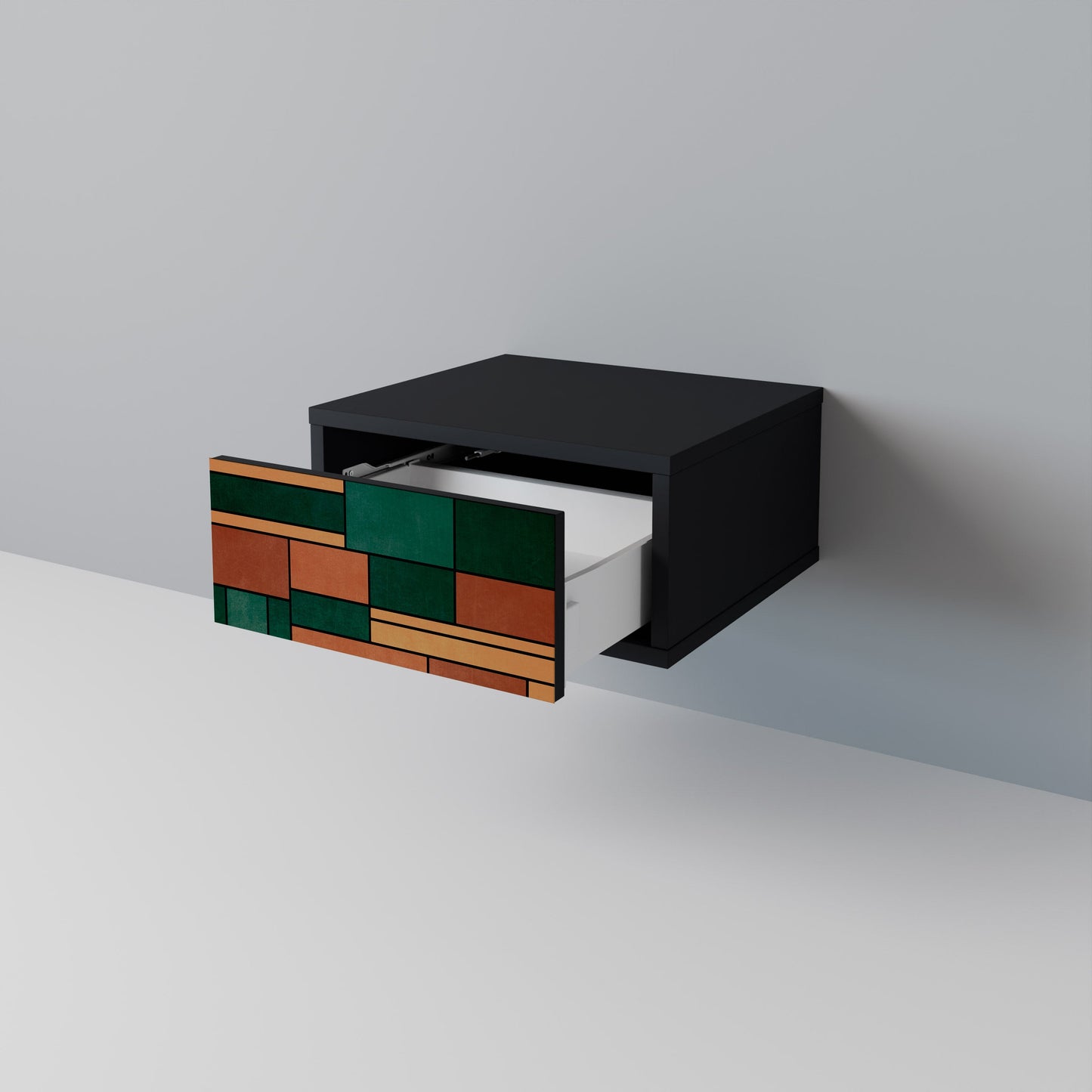 EARTHY FIGURES Nightstand in Black Finish