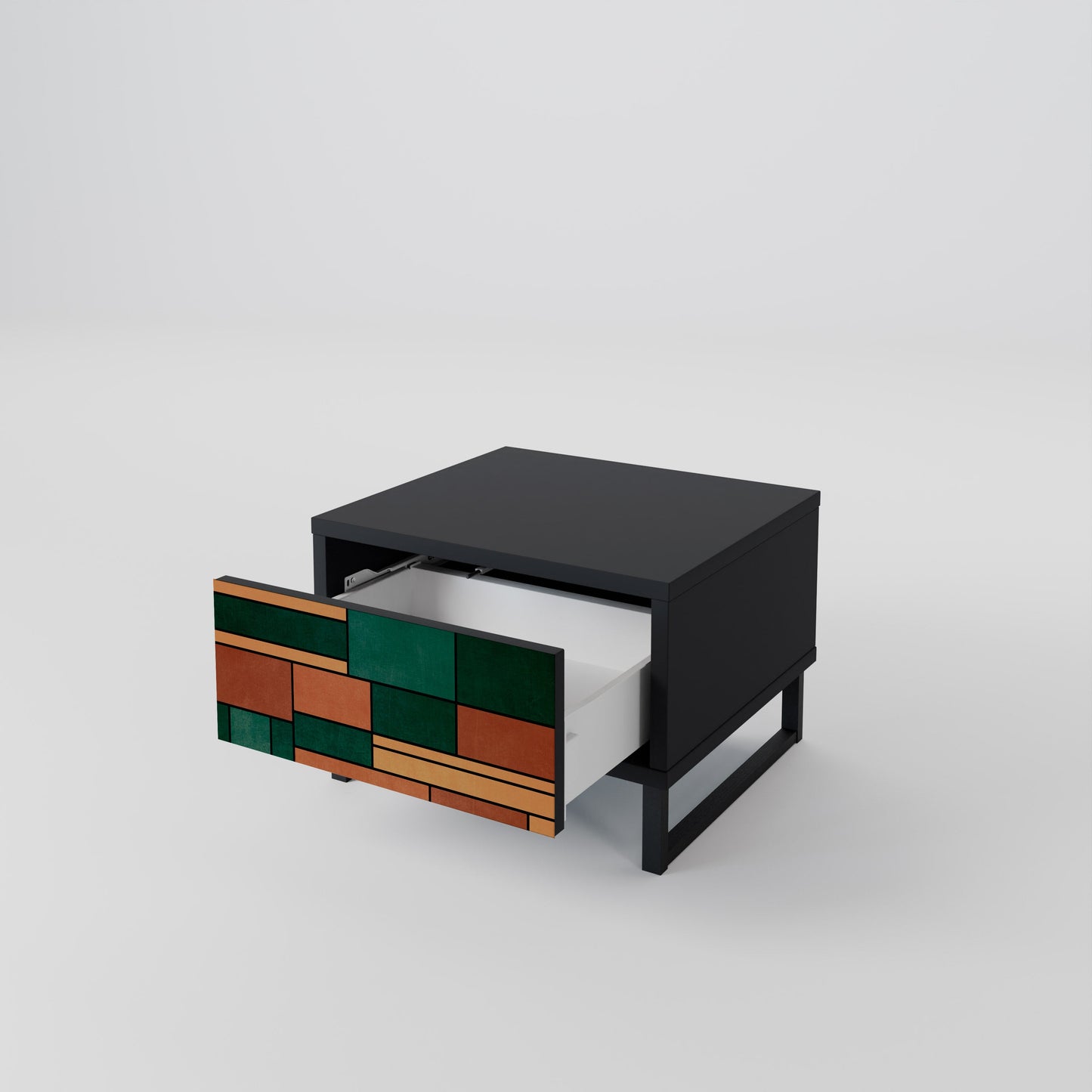 EARTHY FIGURES Nightstand in Black Finish
