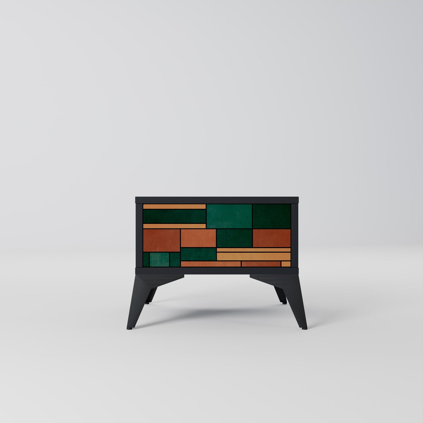 EARTHY FIGURES Nightstand in Black Finish