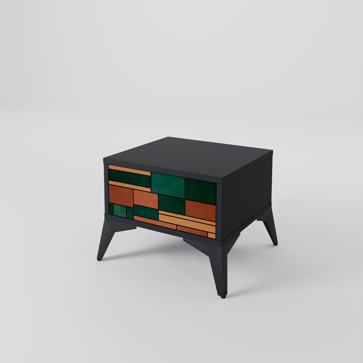 EARTHY FIGURES Nightstand in Black Finish