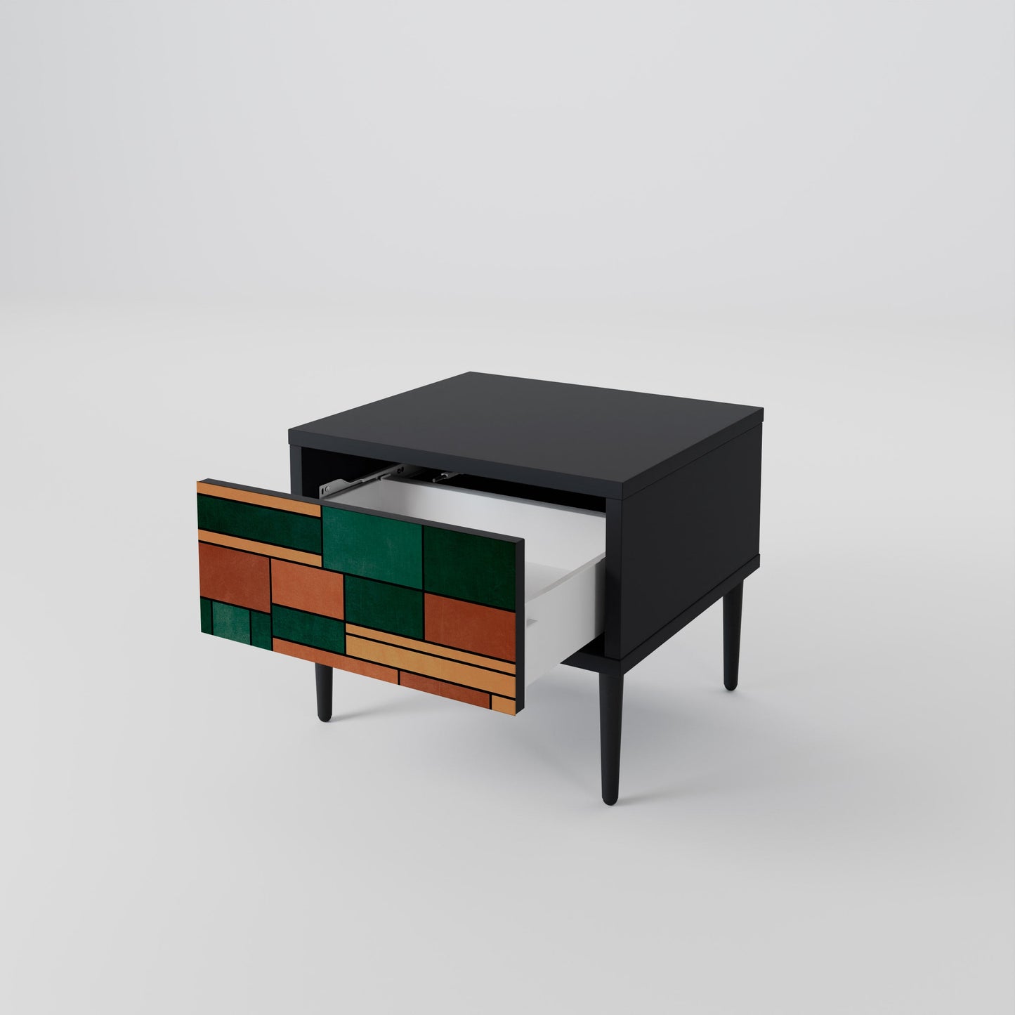 EARTHY FIGURES Nightstand in Black Finish
