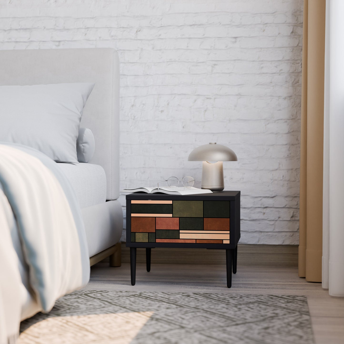 FIGURES OF NATURE Nightstand in Black Finish