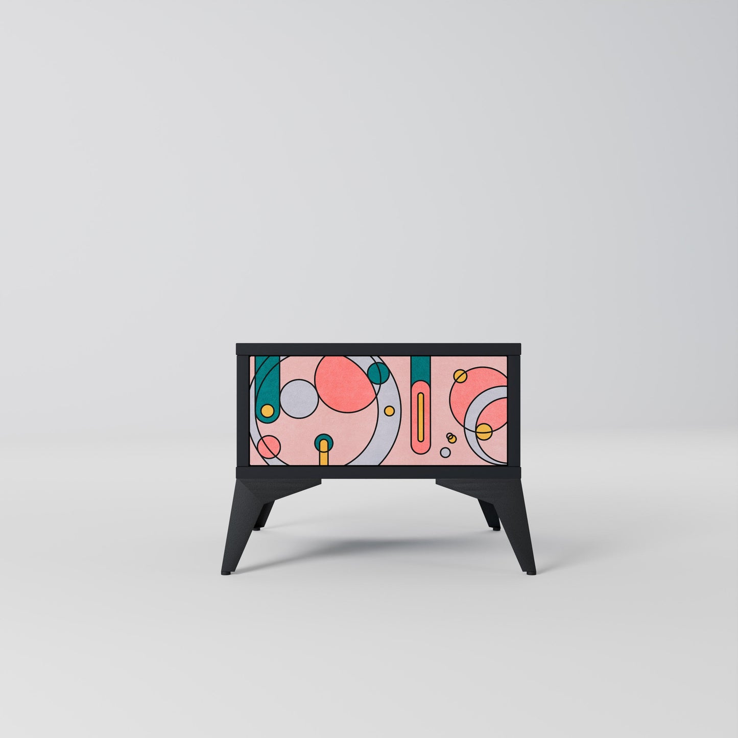 GOSSAMER ECHOES Nightstand in Black Finish