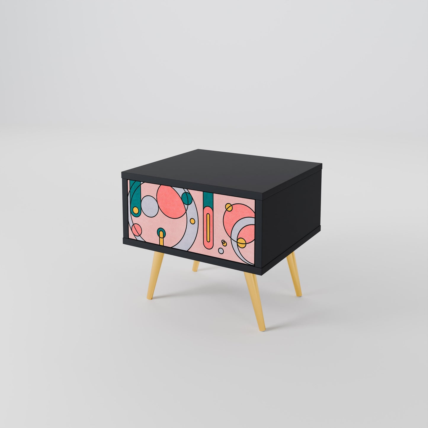 GOSSAMER ECHOES Nightstand in Black Finish