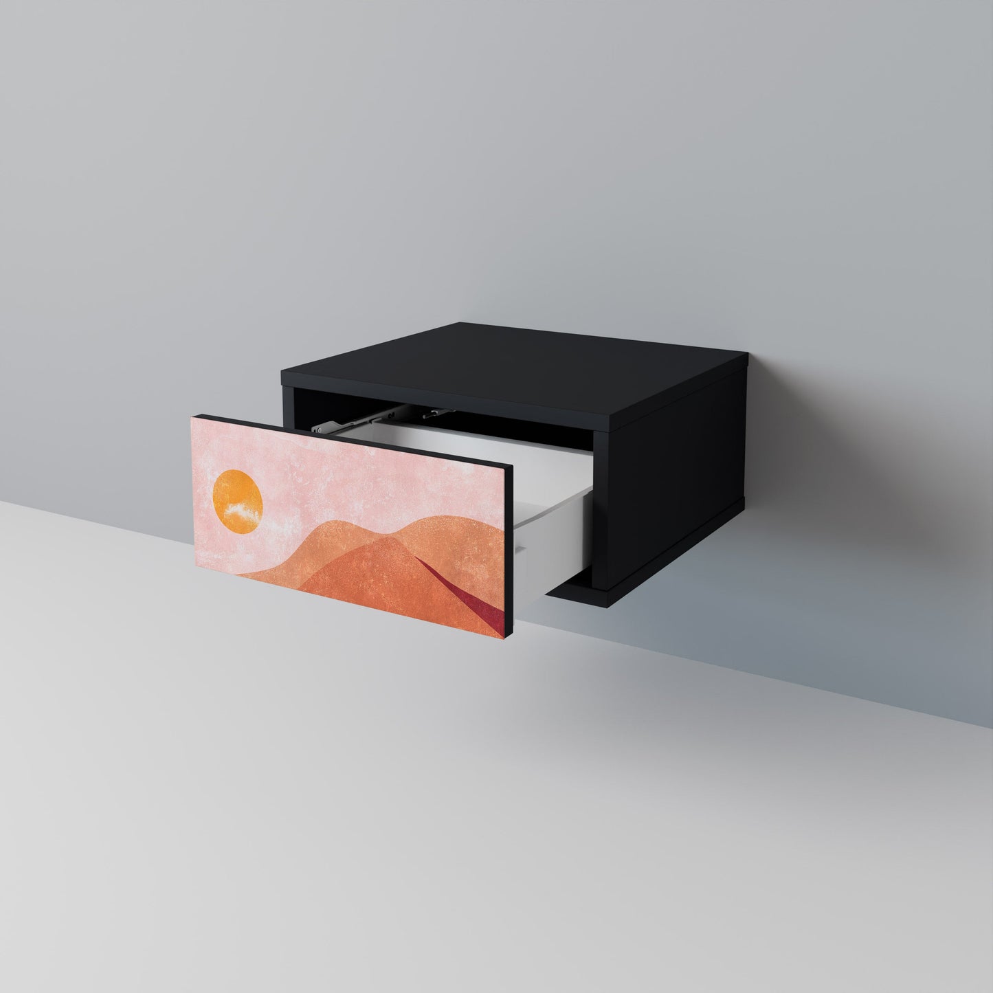 LUMINOUS SUNLIGHT Nightstand in Black Finish