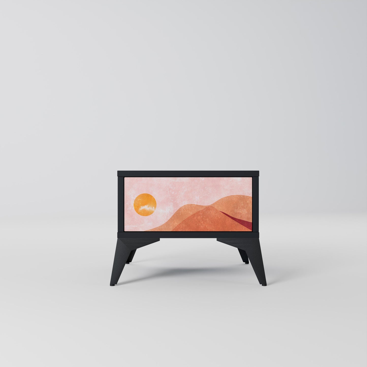 LUMINOUS SUNLIGHT Nightstand in Black Finish